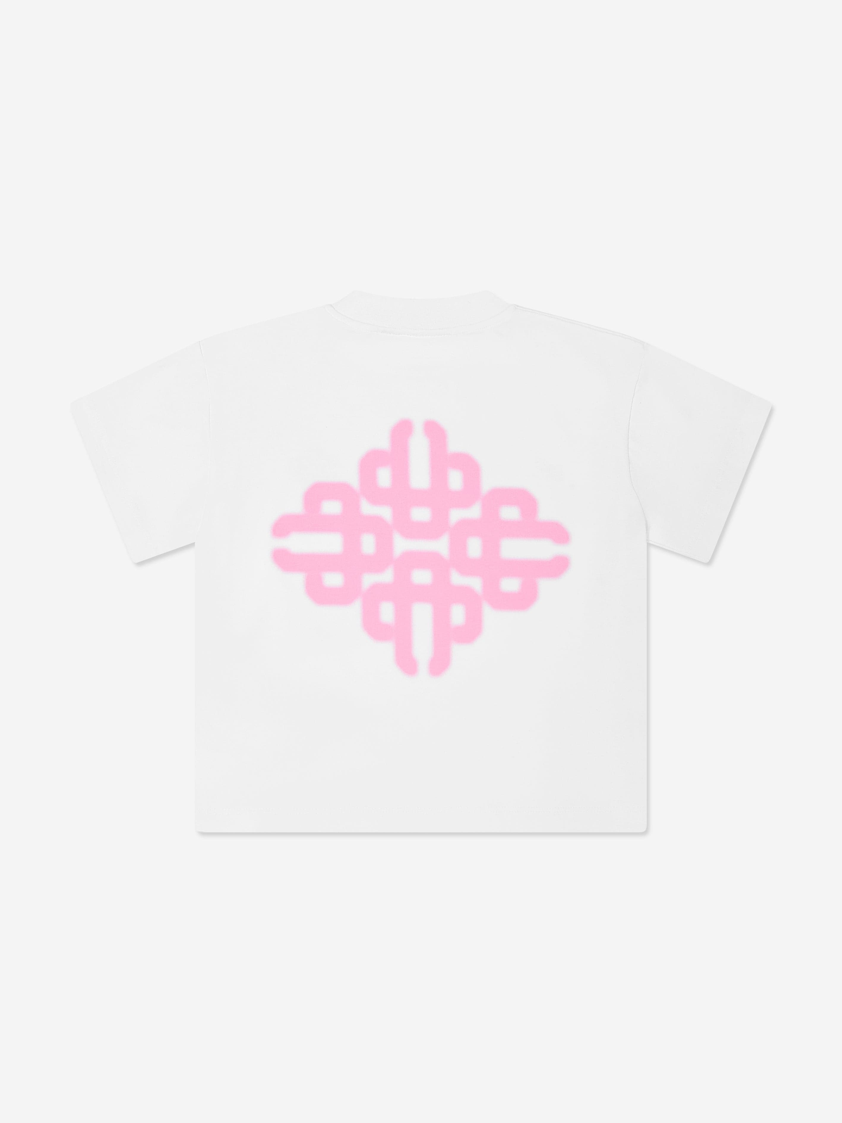 Kids Blurred Graphic Emblem T-Shirt in White