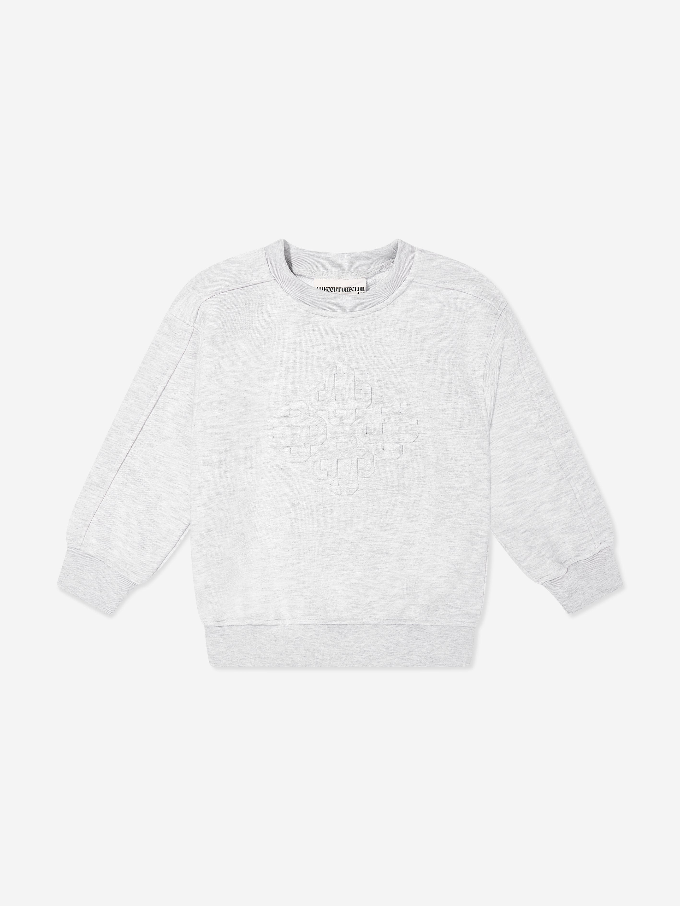 The Couture Club Kids Embossed Emblem Sweatshirt in Grey