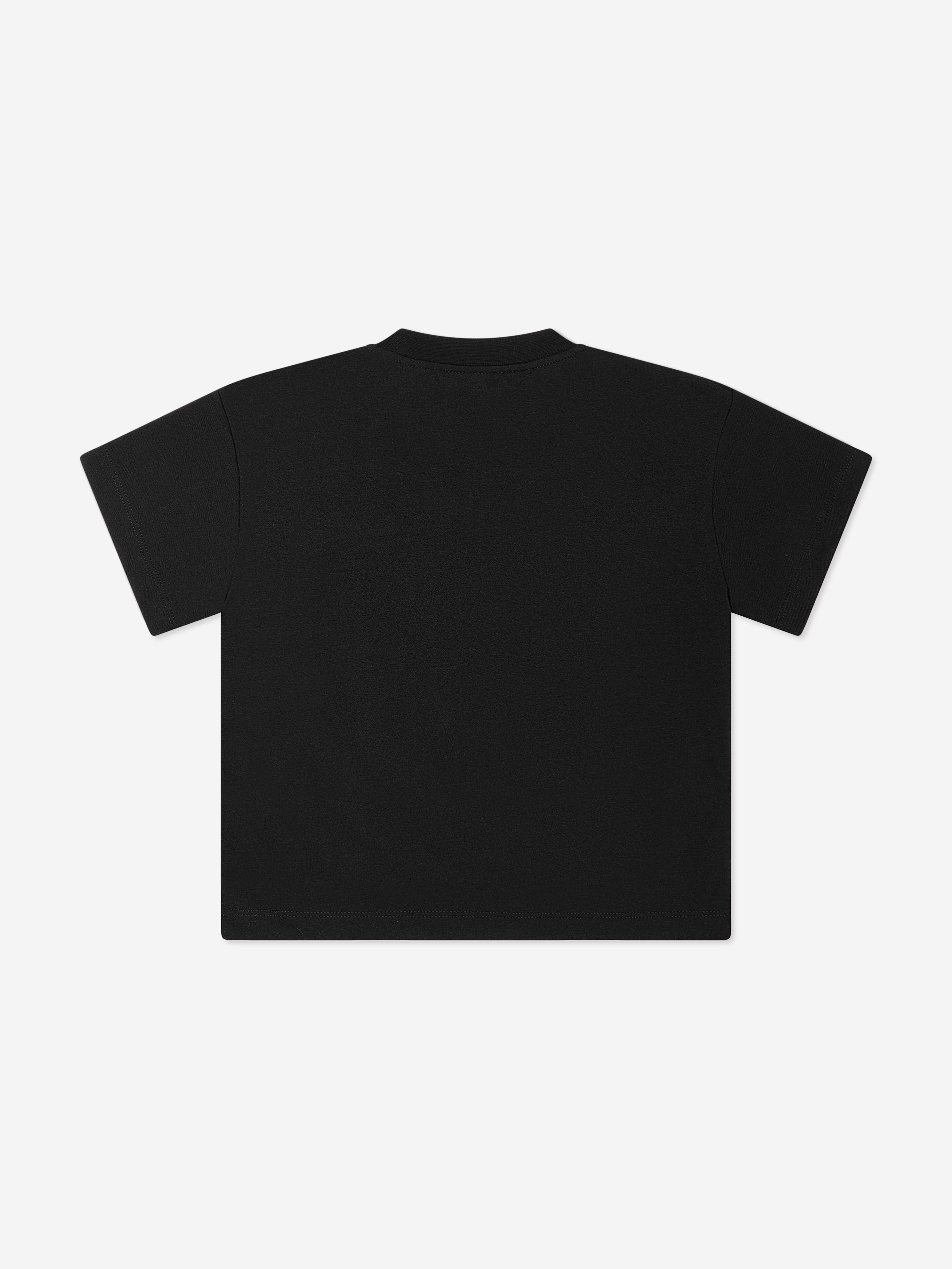 Kids Emblem Applique T-Shirt in Black