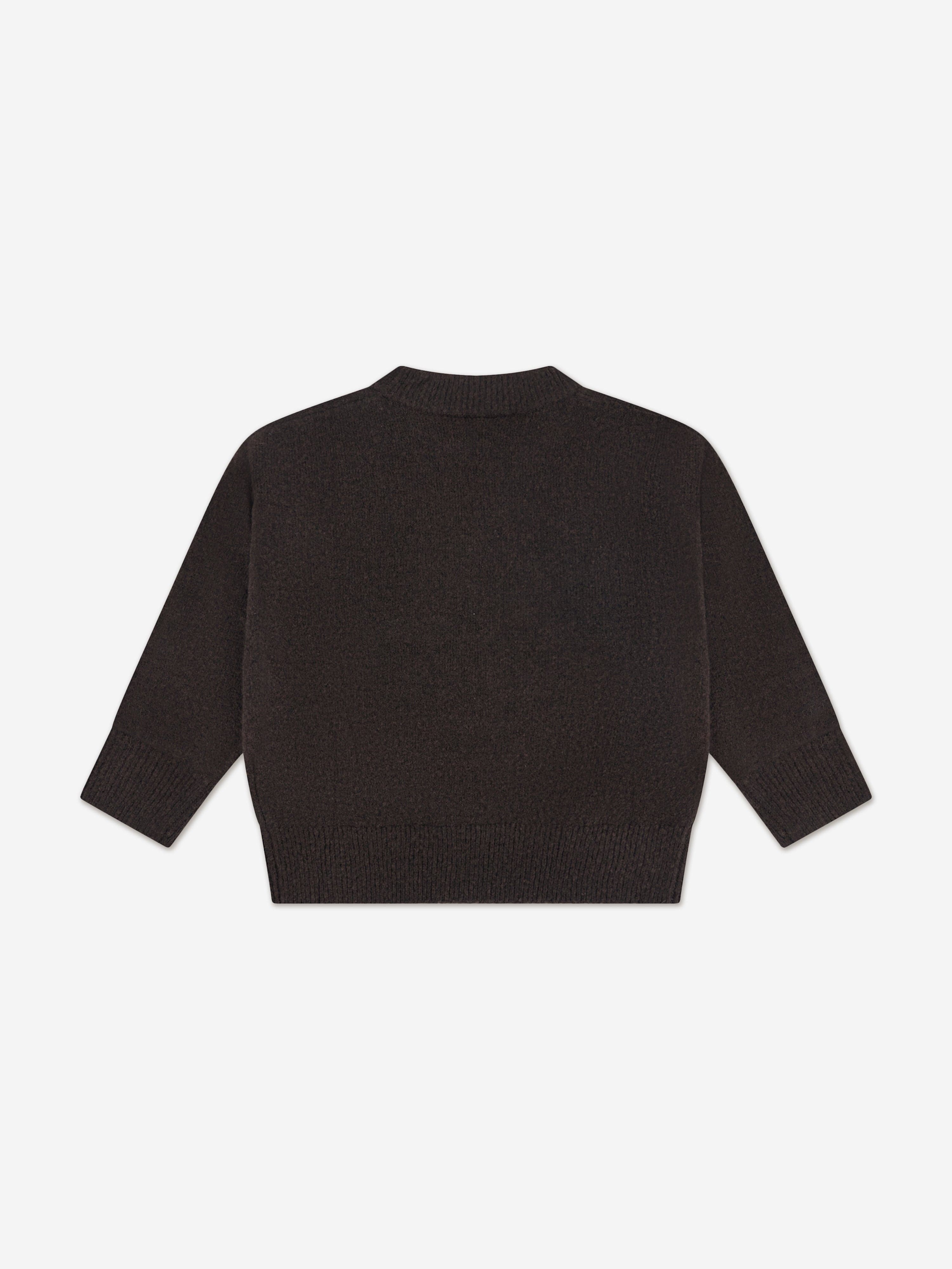 The Couture Club Kids Monogram Emblem Fluffy Knit Jumper in Brown