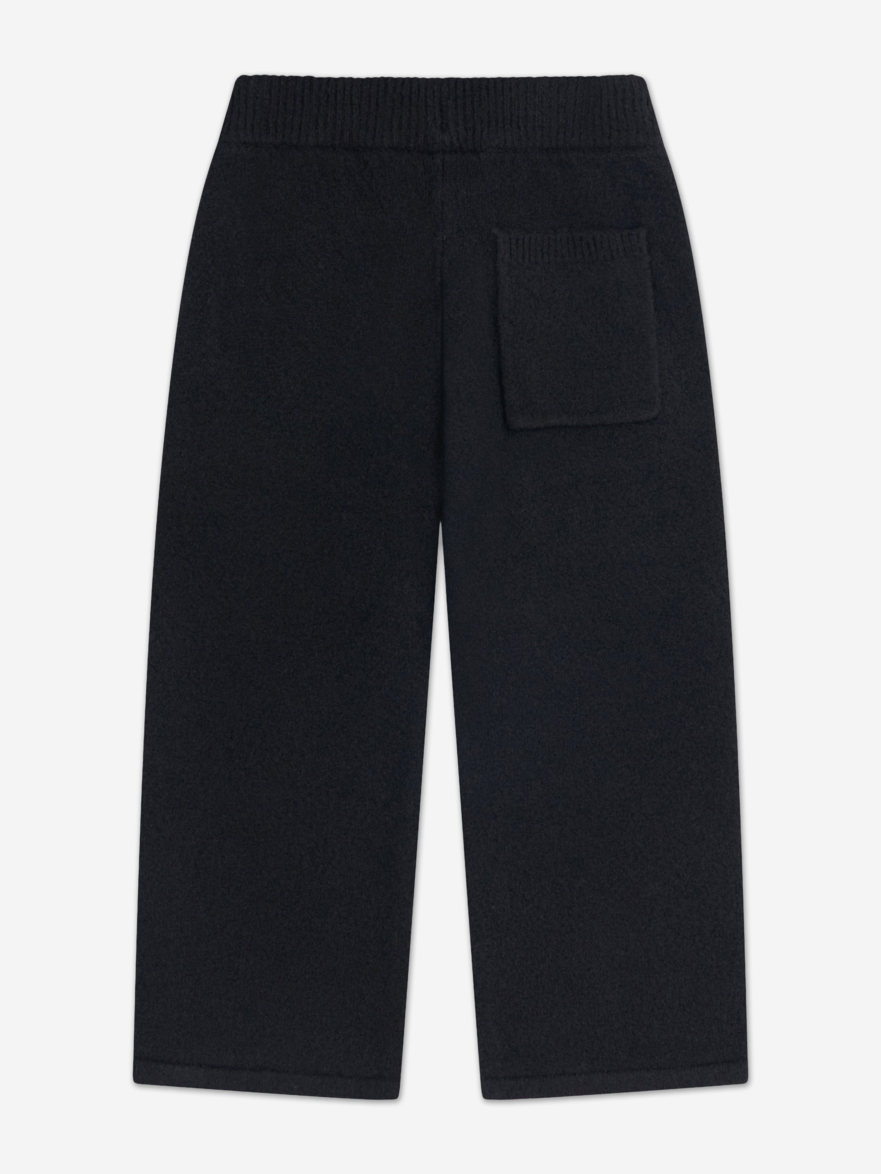 The Couture Club Kids Monogram Emblem Fluffy Knit Joggers in Black