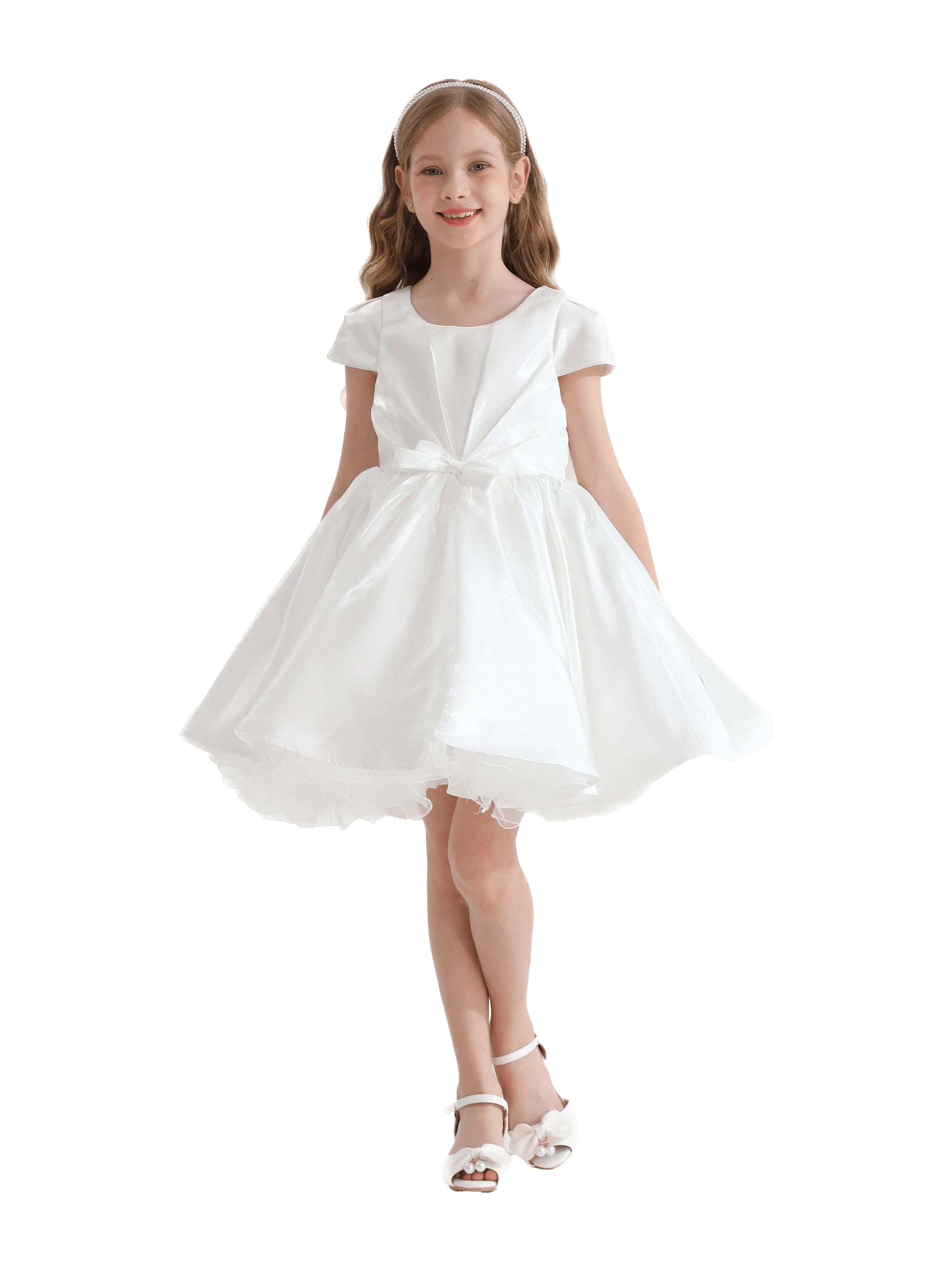 White Bow Short Solera Dress