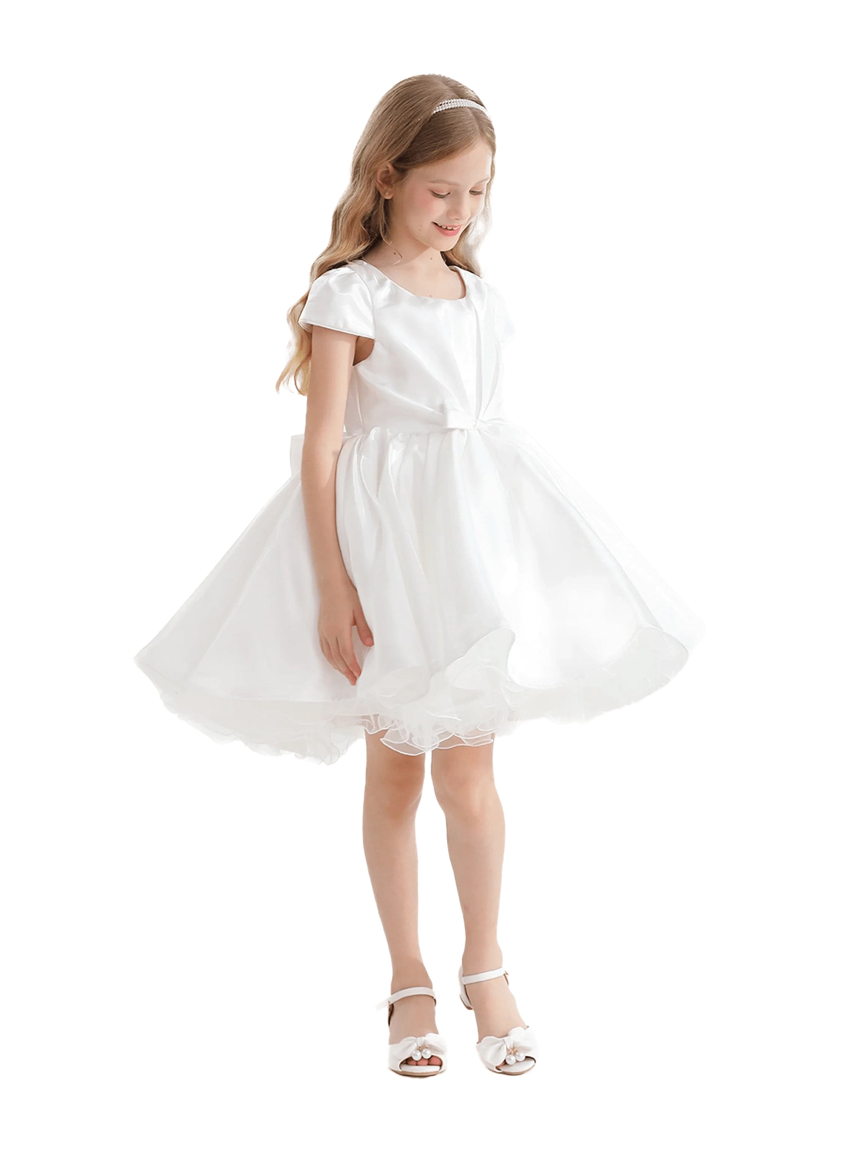 White Bow Short Solera Dress