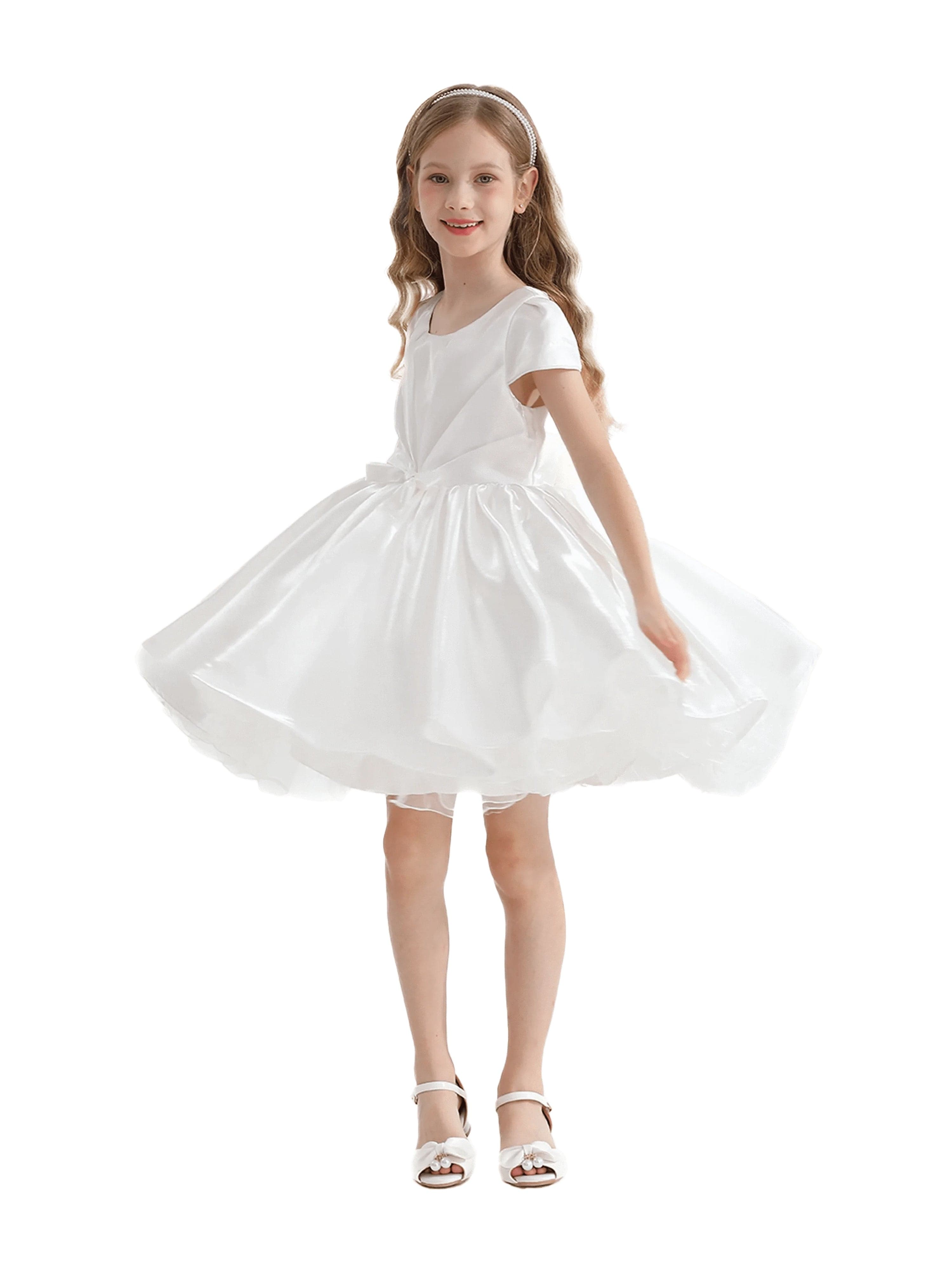 White Bow Short Solera Dress