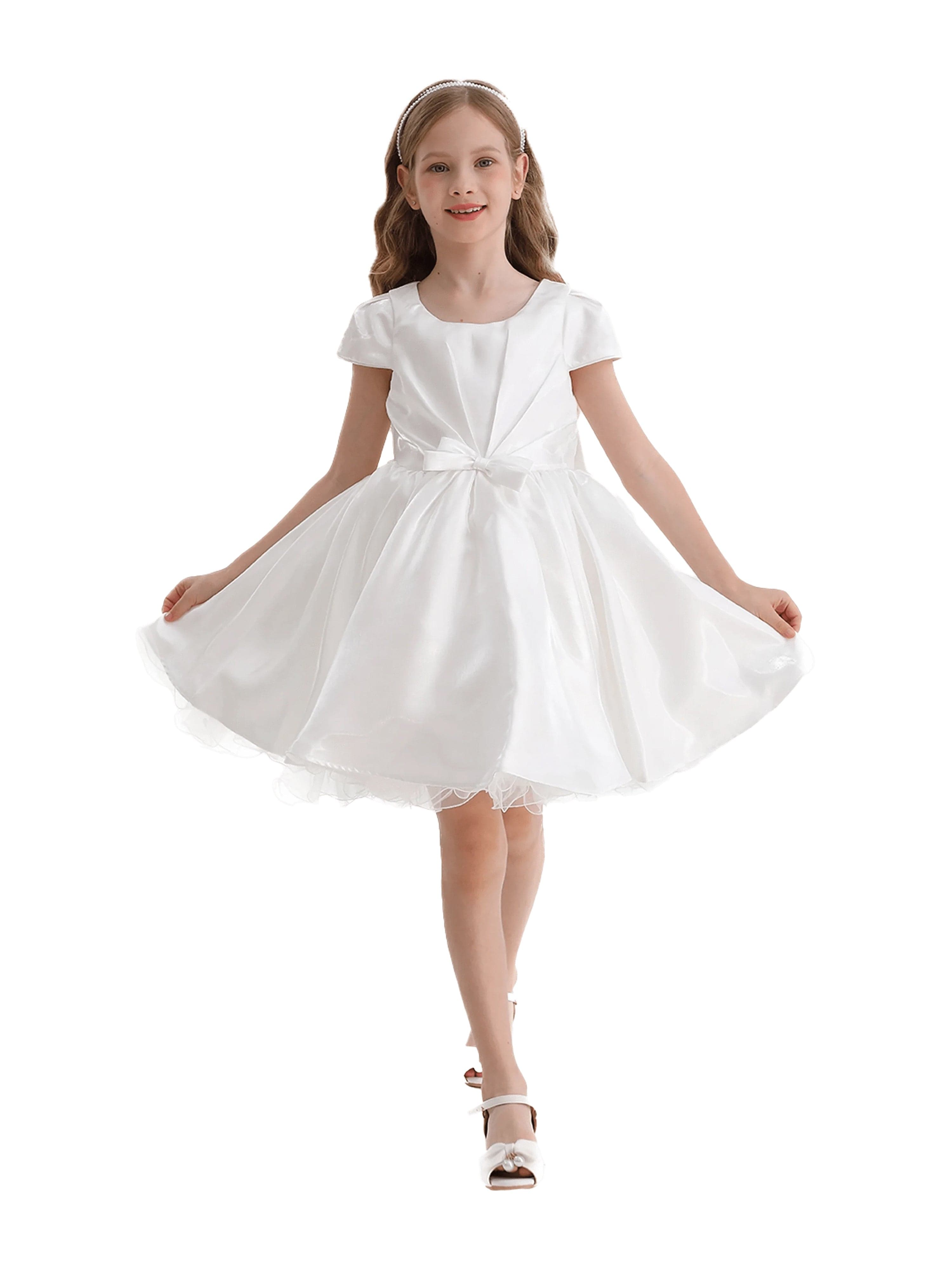 White Bow Short Solera Dress