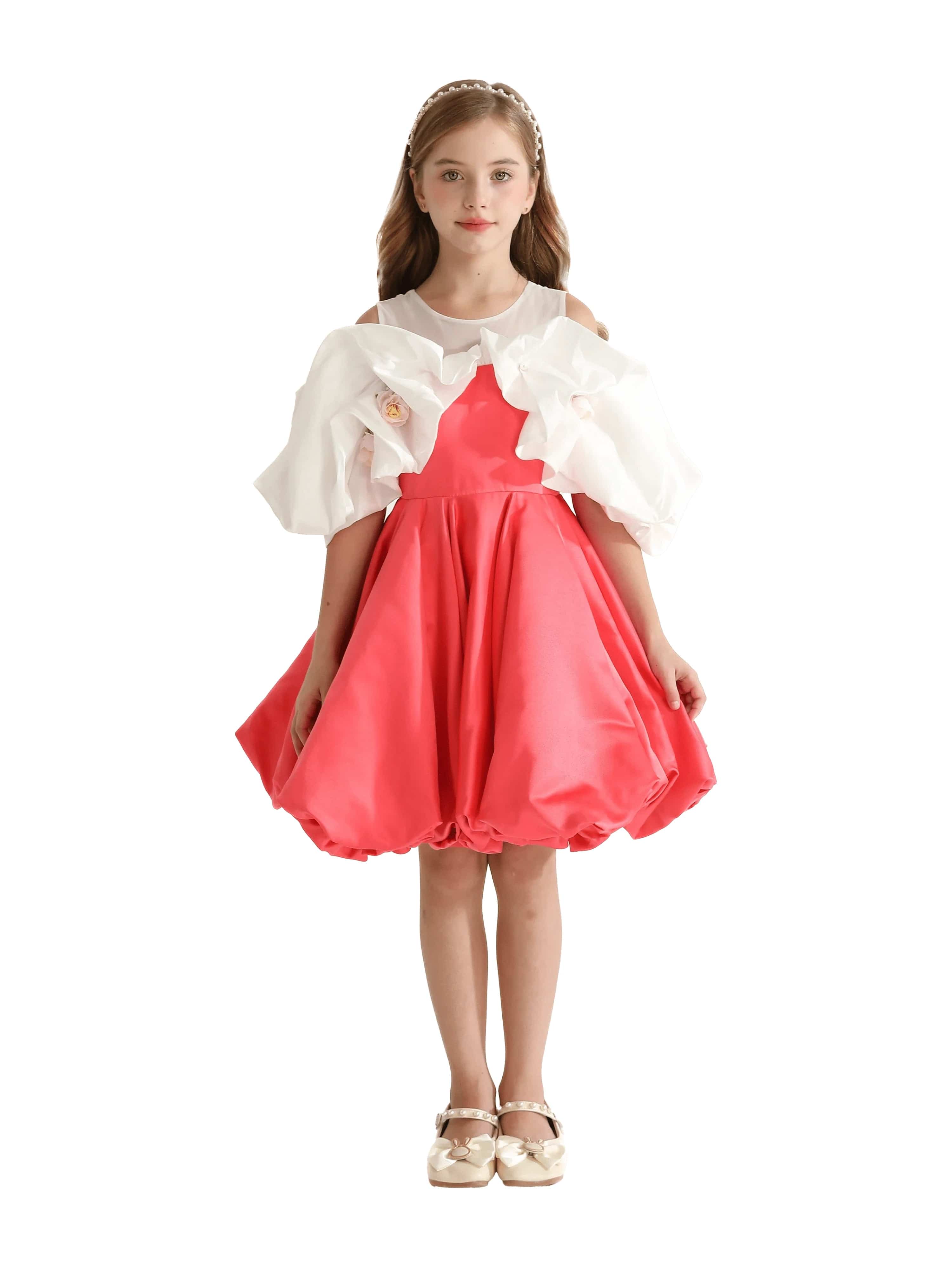 Red Silhouette White Sleeve Isadora Dress
