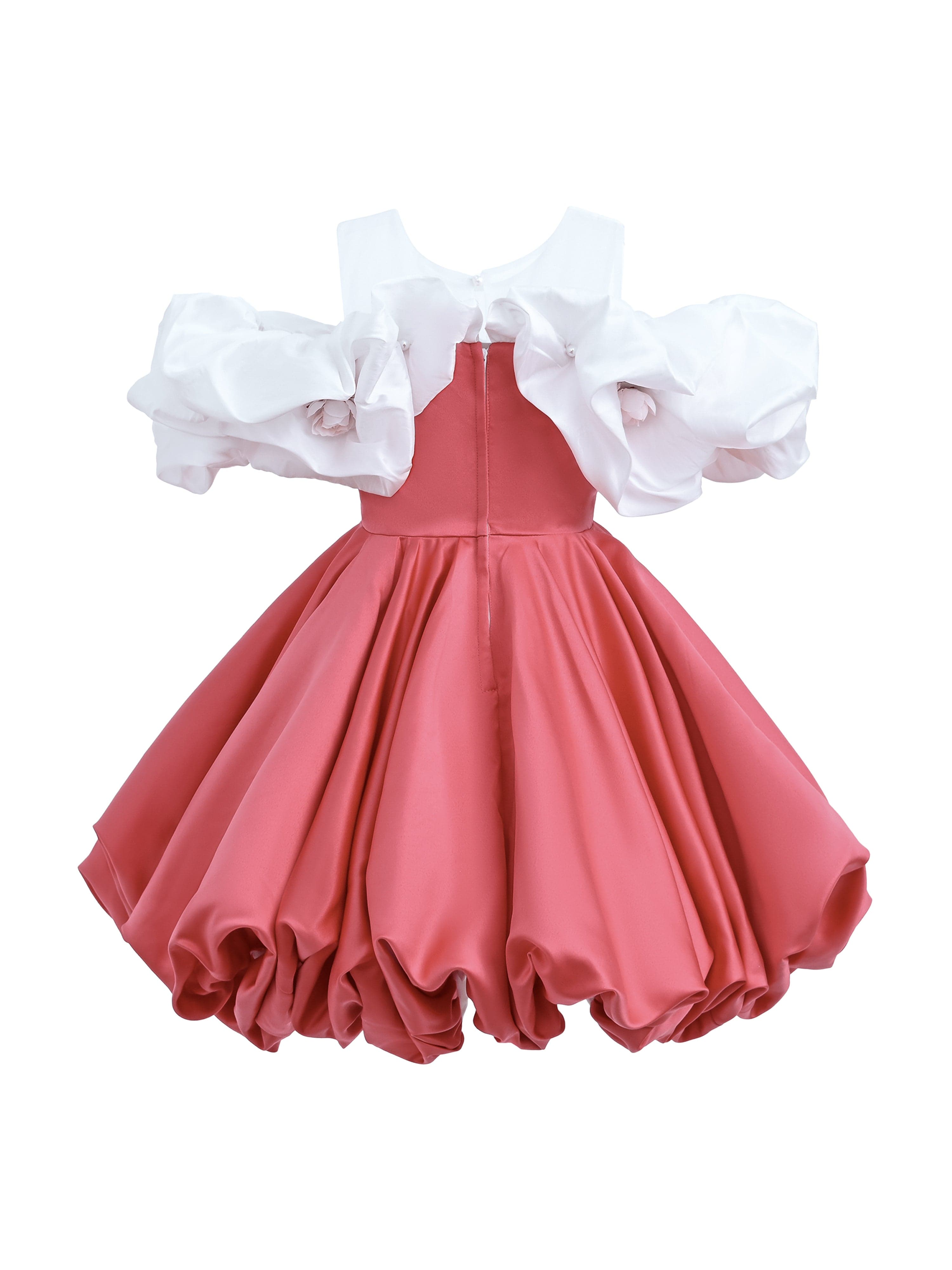 Red Silhouette White Sleeve Isadora Dress