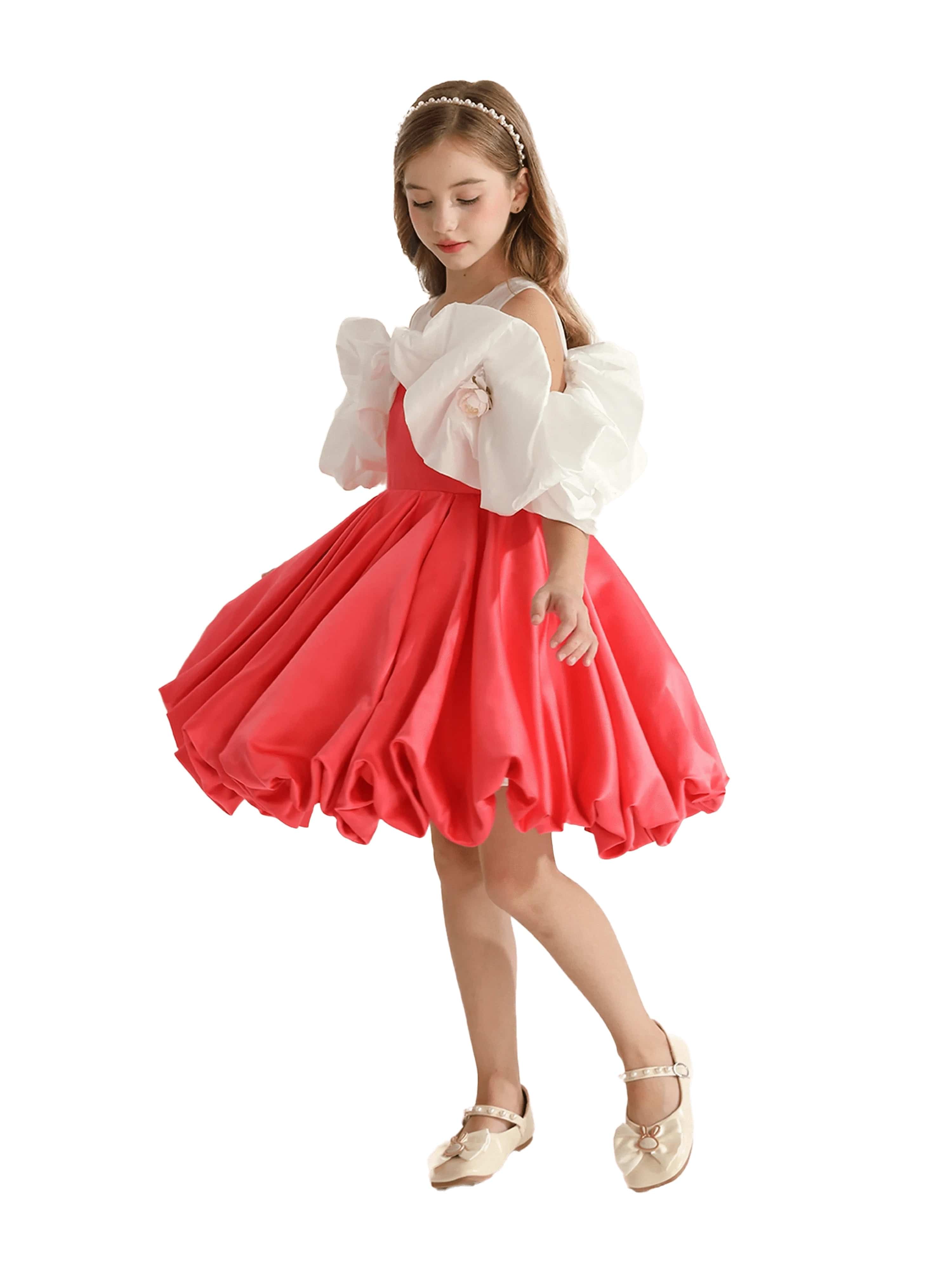 Red Silhouette White Sleeve Isadora Dress