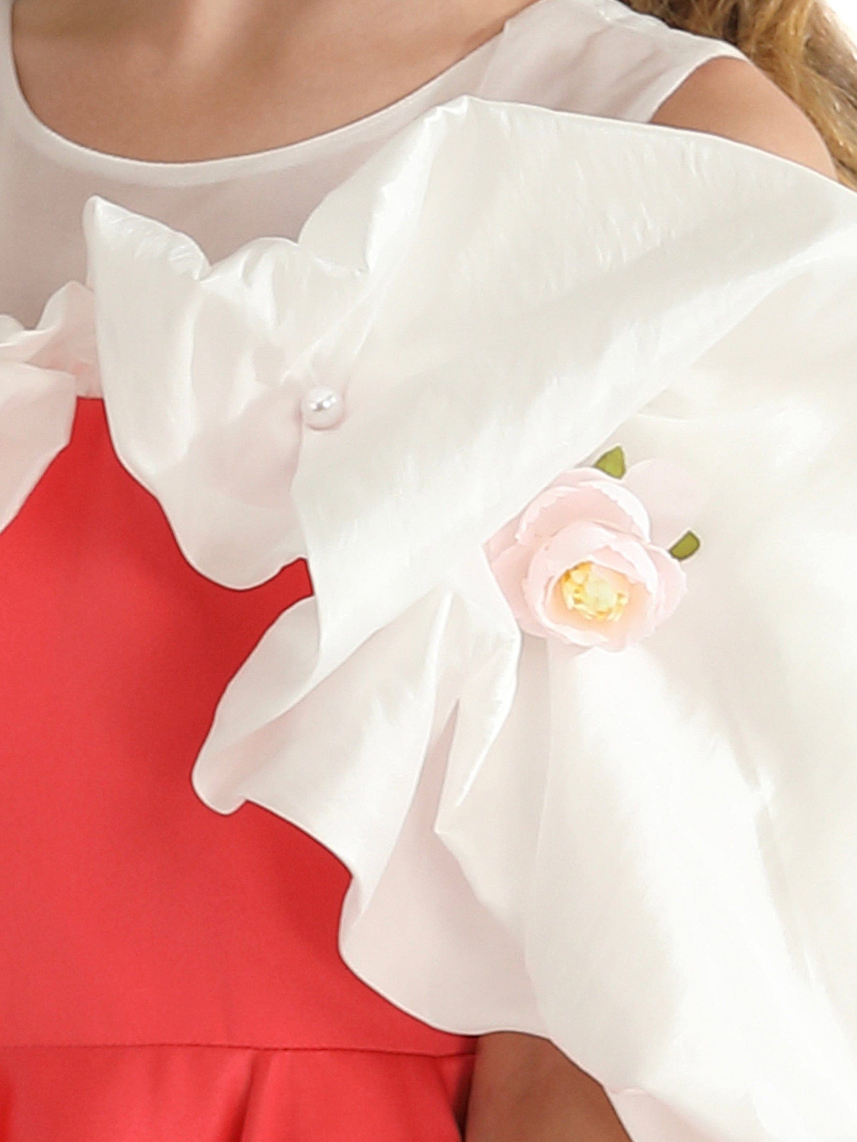 Red Silhouette White Sleeve Isadora Dress