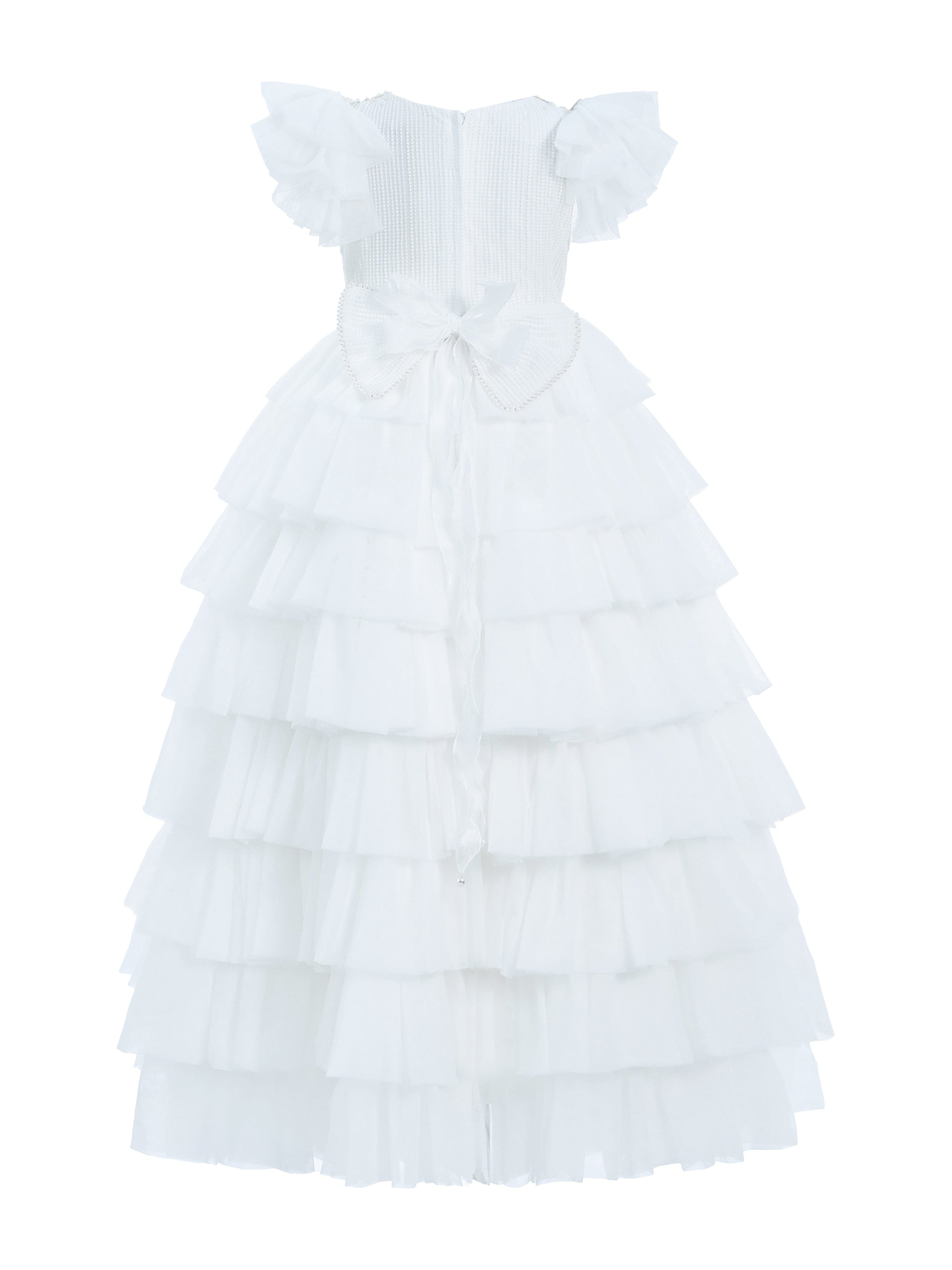 White Layered Tulle Abbyfield Dress