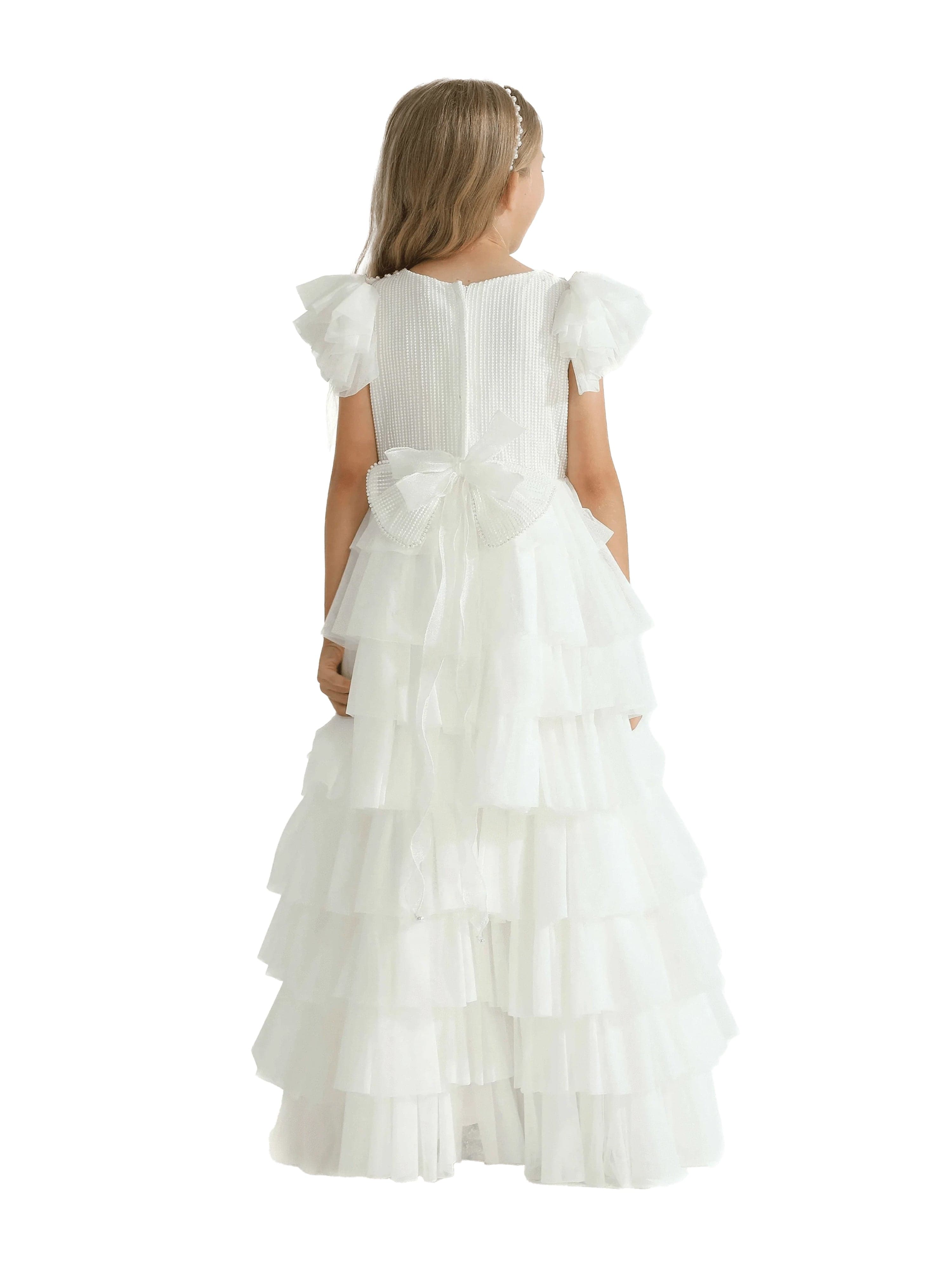 White Layered Tulle Abbyfield Dress