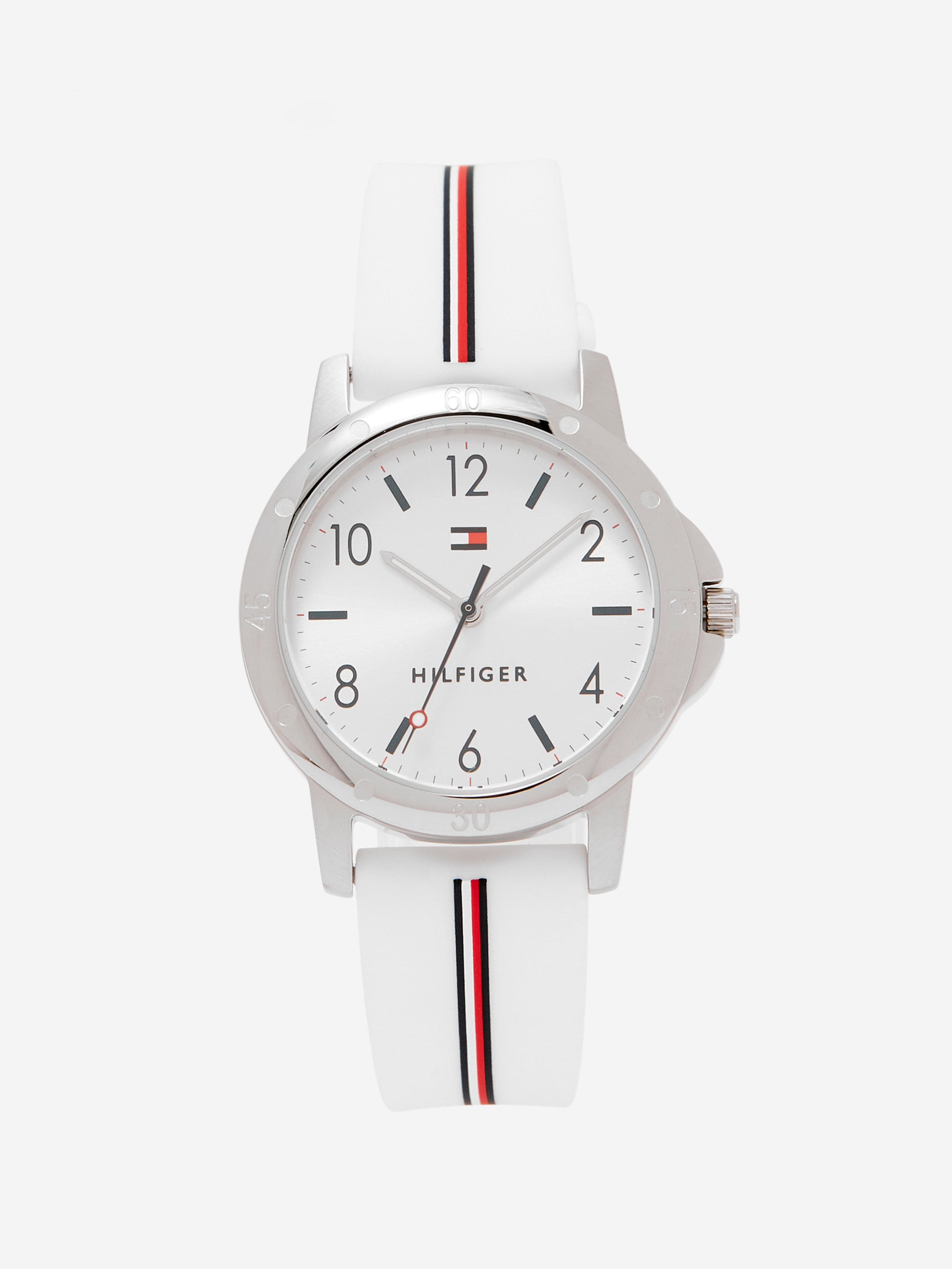 Tommy Hilfiger Girls Logo Strap Watch in White (32mm)