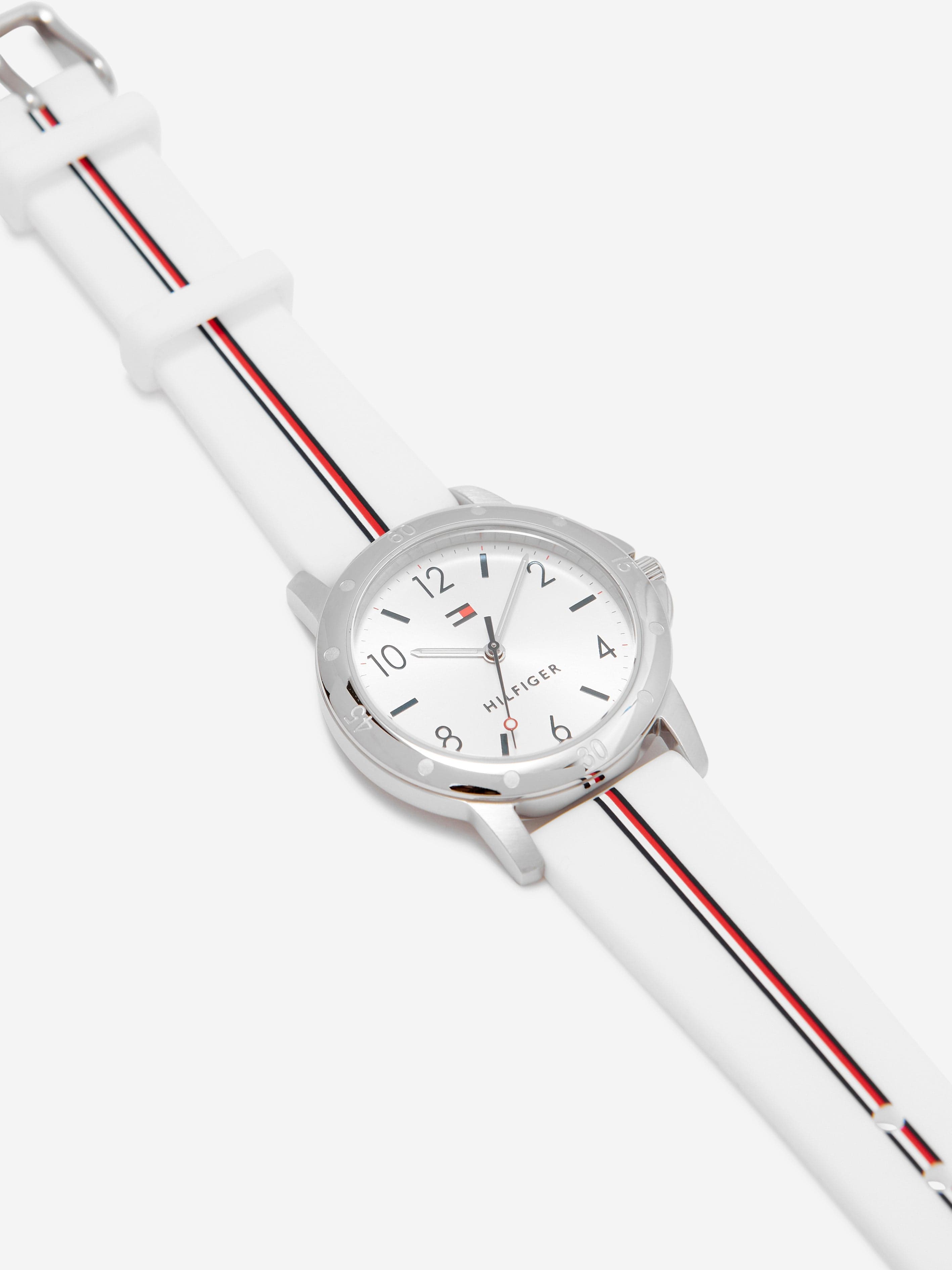 Tommy Hilfiger Girls Logo Strap Watch in White (32mm)