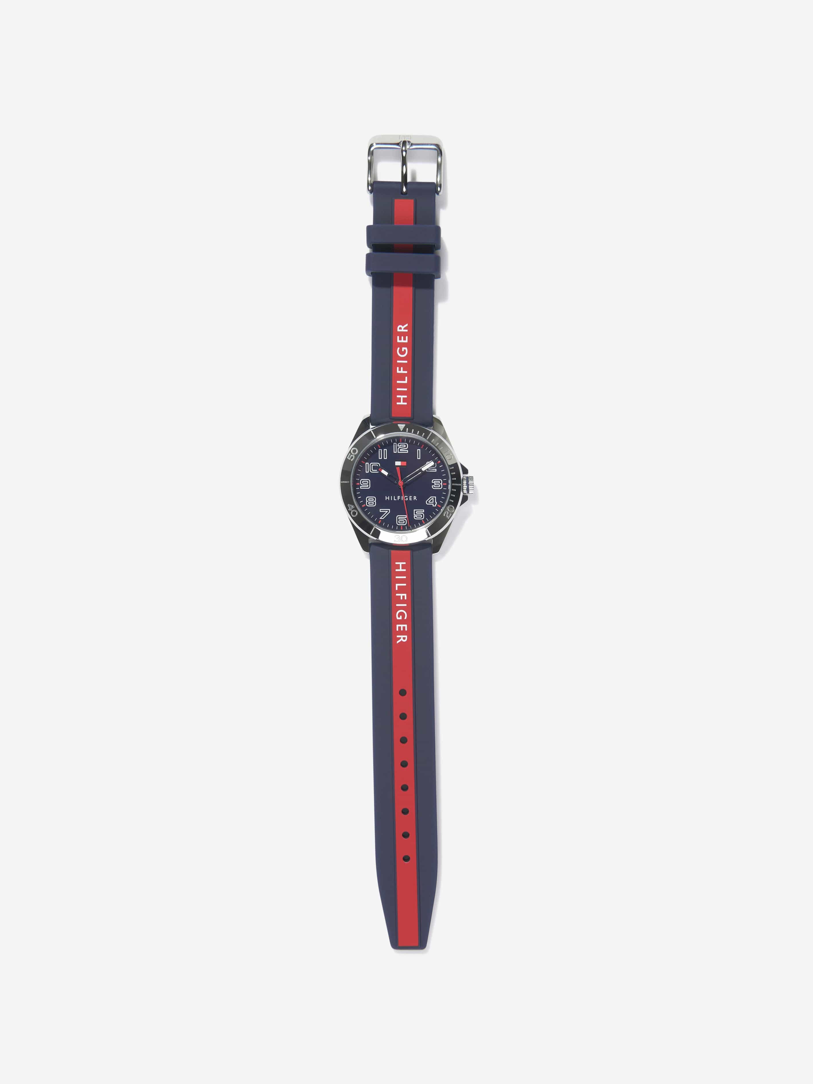 Tommy Hilfiger Boys Logo Strap Watch in Navy (34mm)