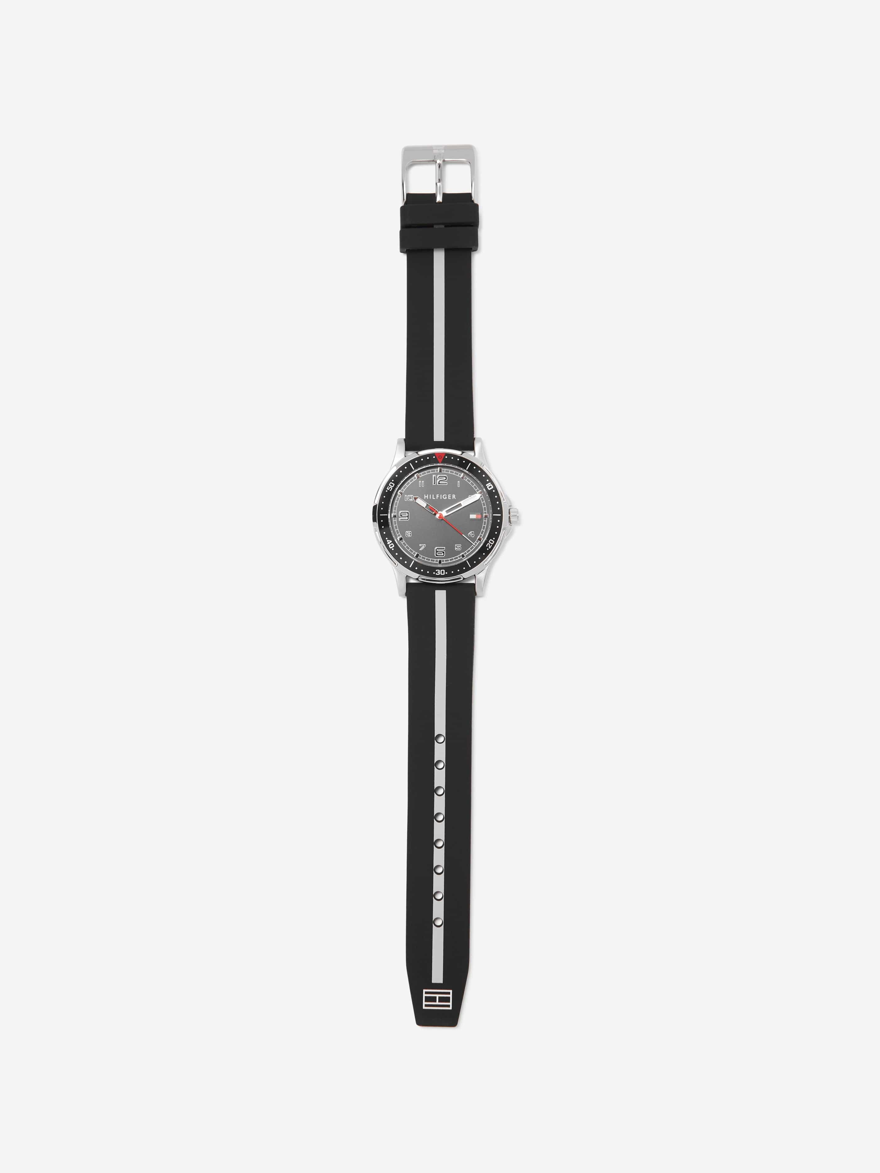 Tommy Hilfiger Boys Logo Strap Watch in Black in (34mm)