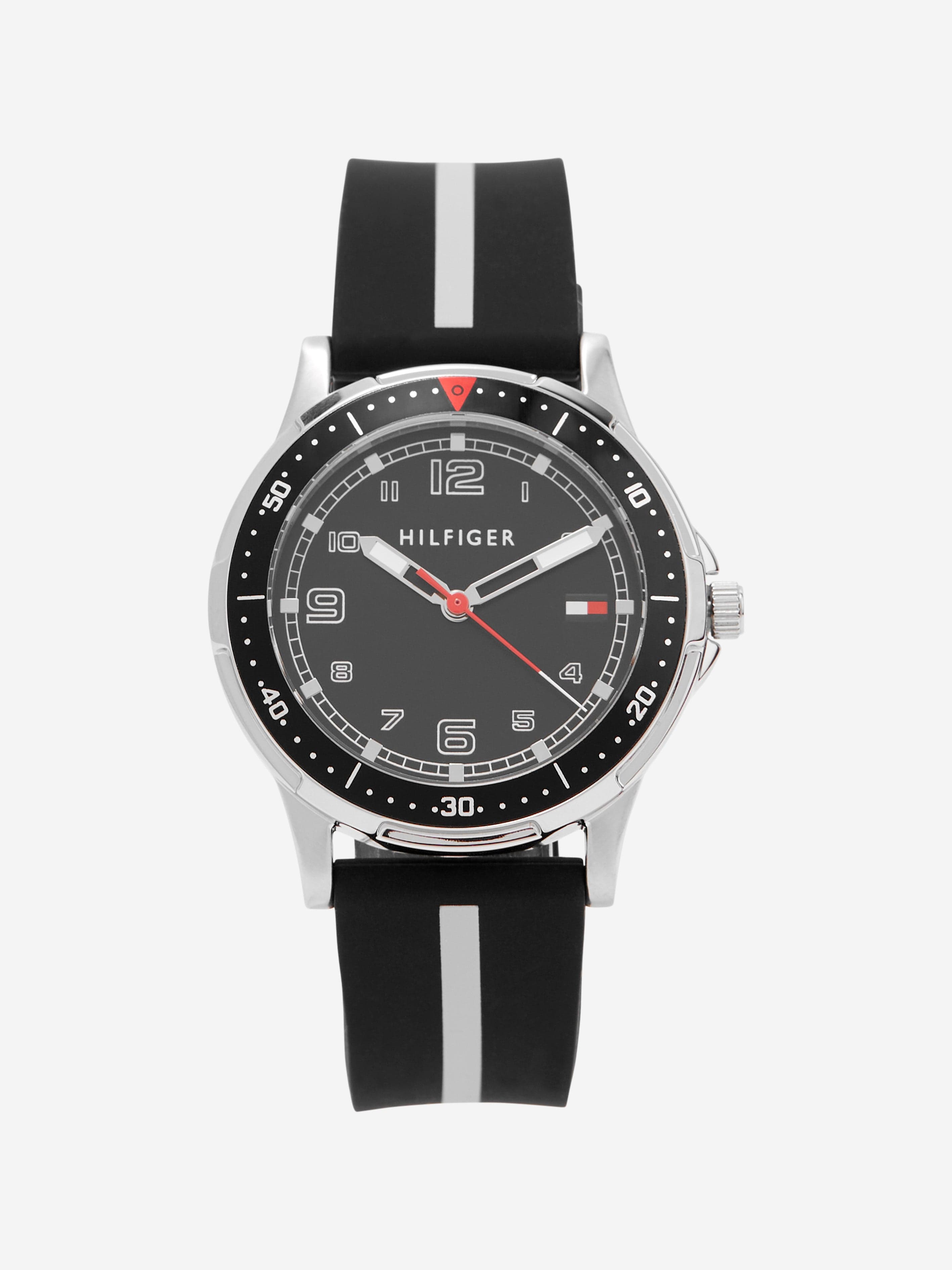 Tommy Hilfiger Boys Logo Strap Watch in Black in (34mm)