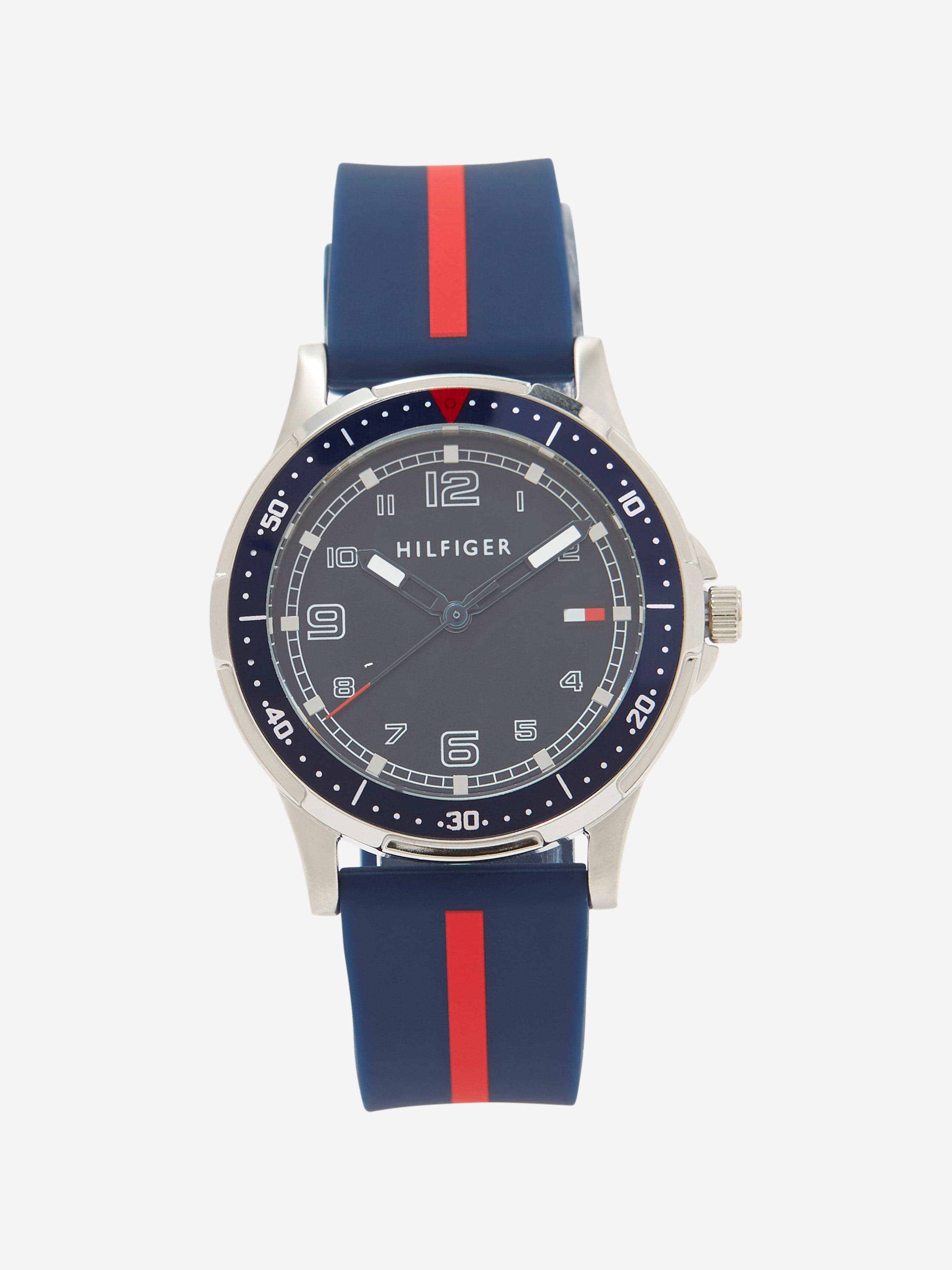 Tommy Hilfiger Boys Logo Strap Watch in Navy (34mm)