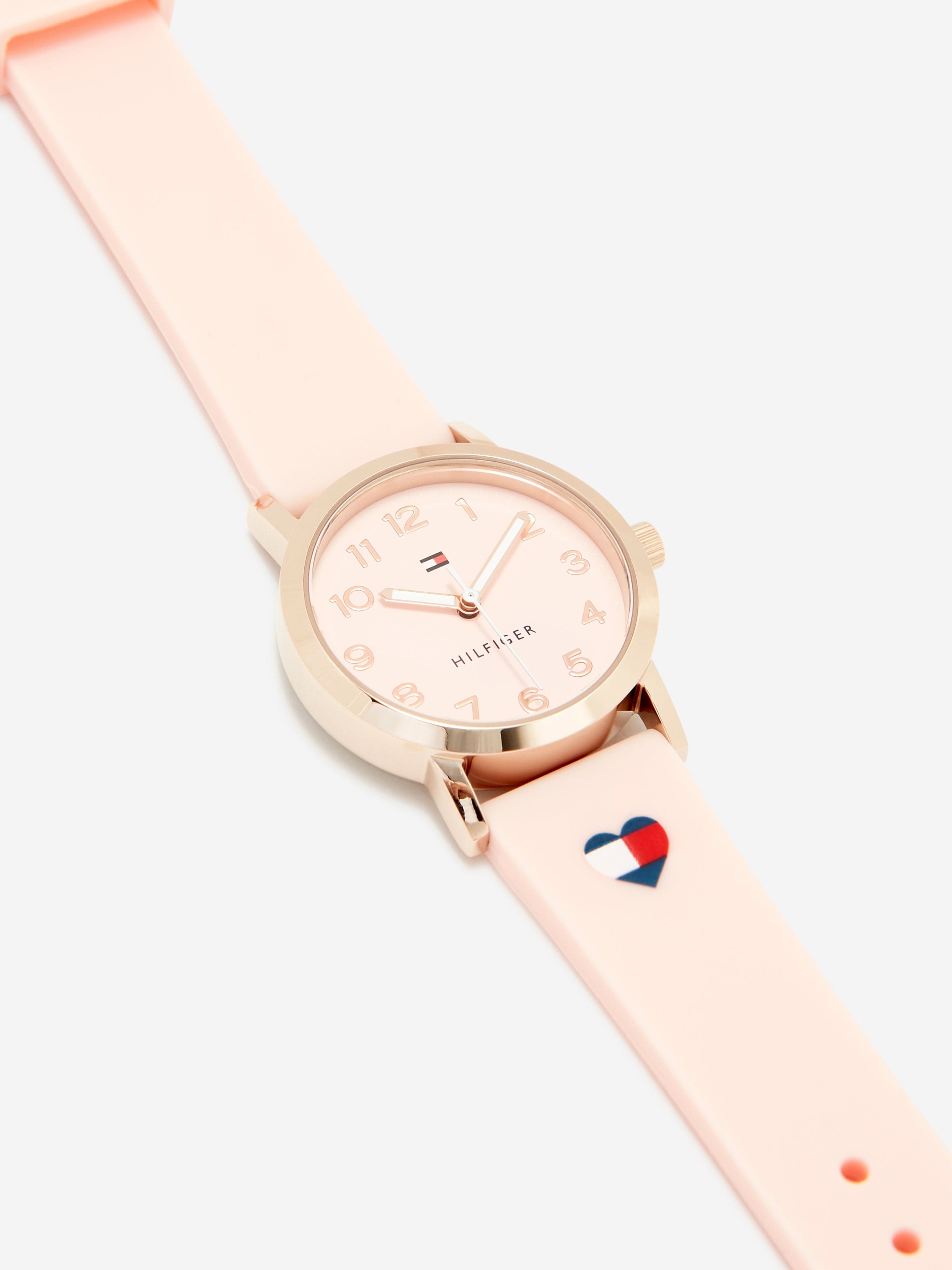 Tommy Hilfiger Girls Heart Logo Strap in Pink (29.5mm)