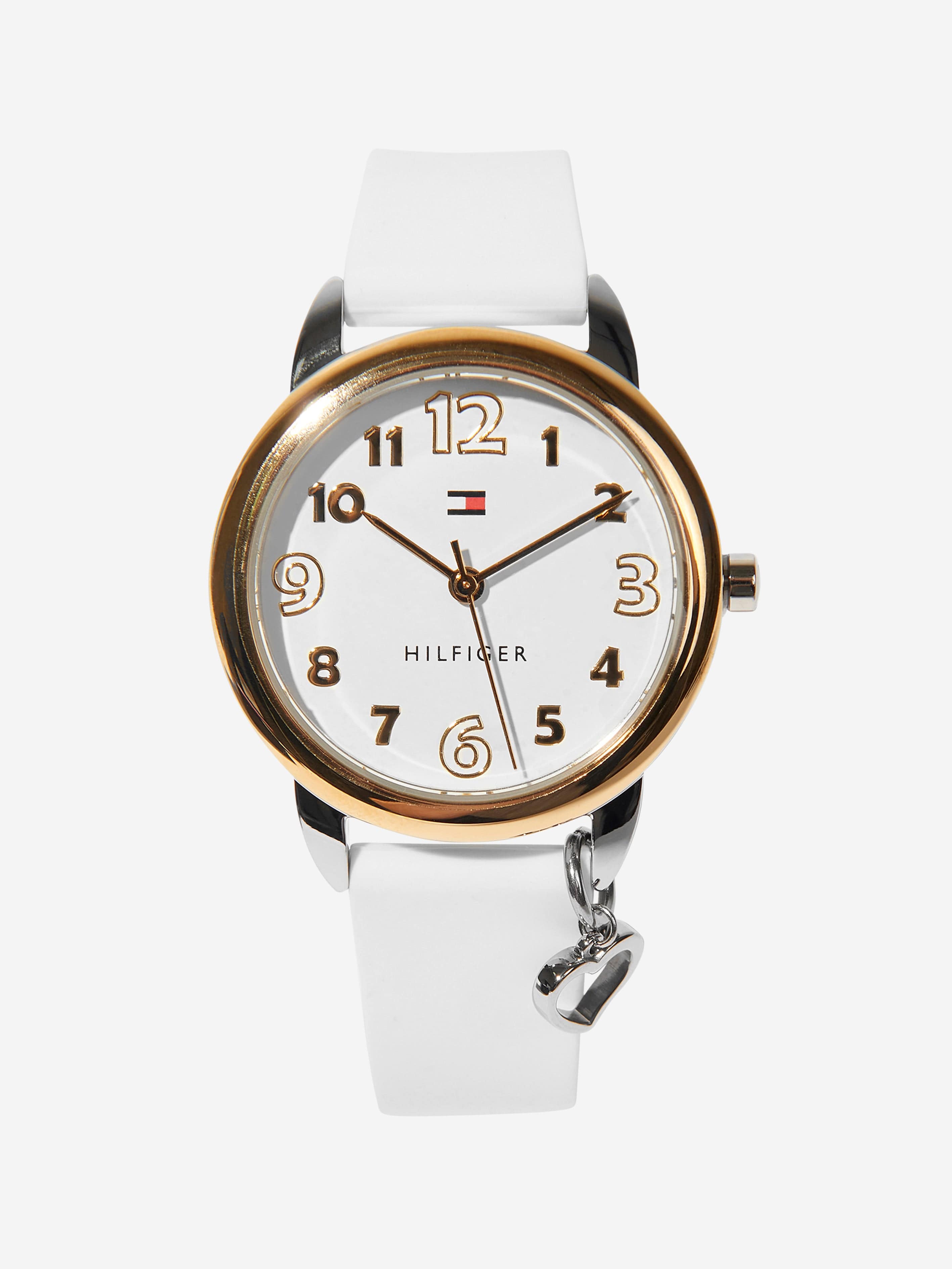 Tommy Hilfiger Girls Silicone Strap Watch in White (34mm)