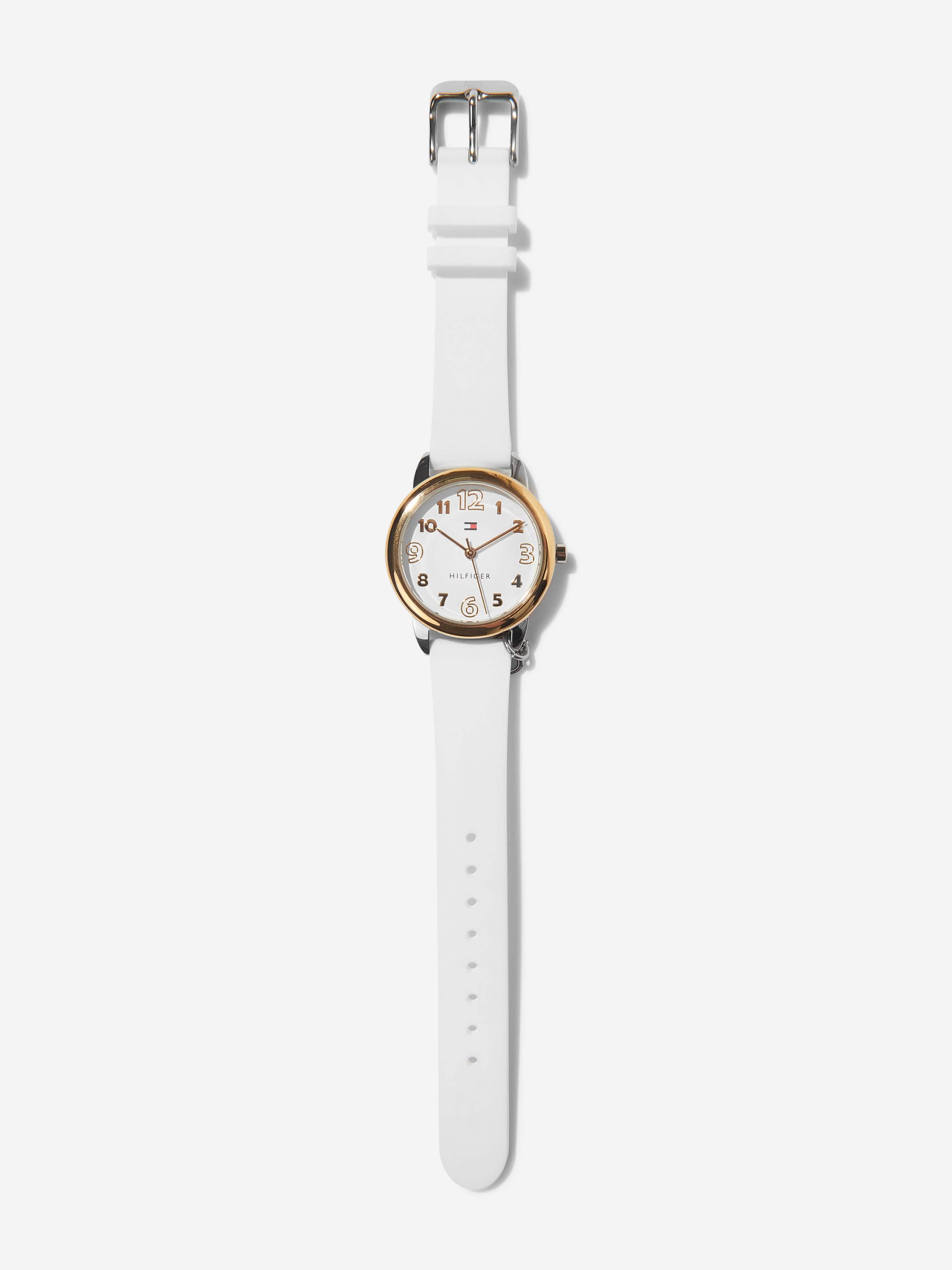 Tommy Hilfiger Girls Silicone Strap Watch in White (34mm)