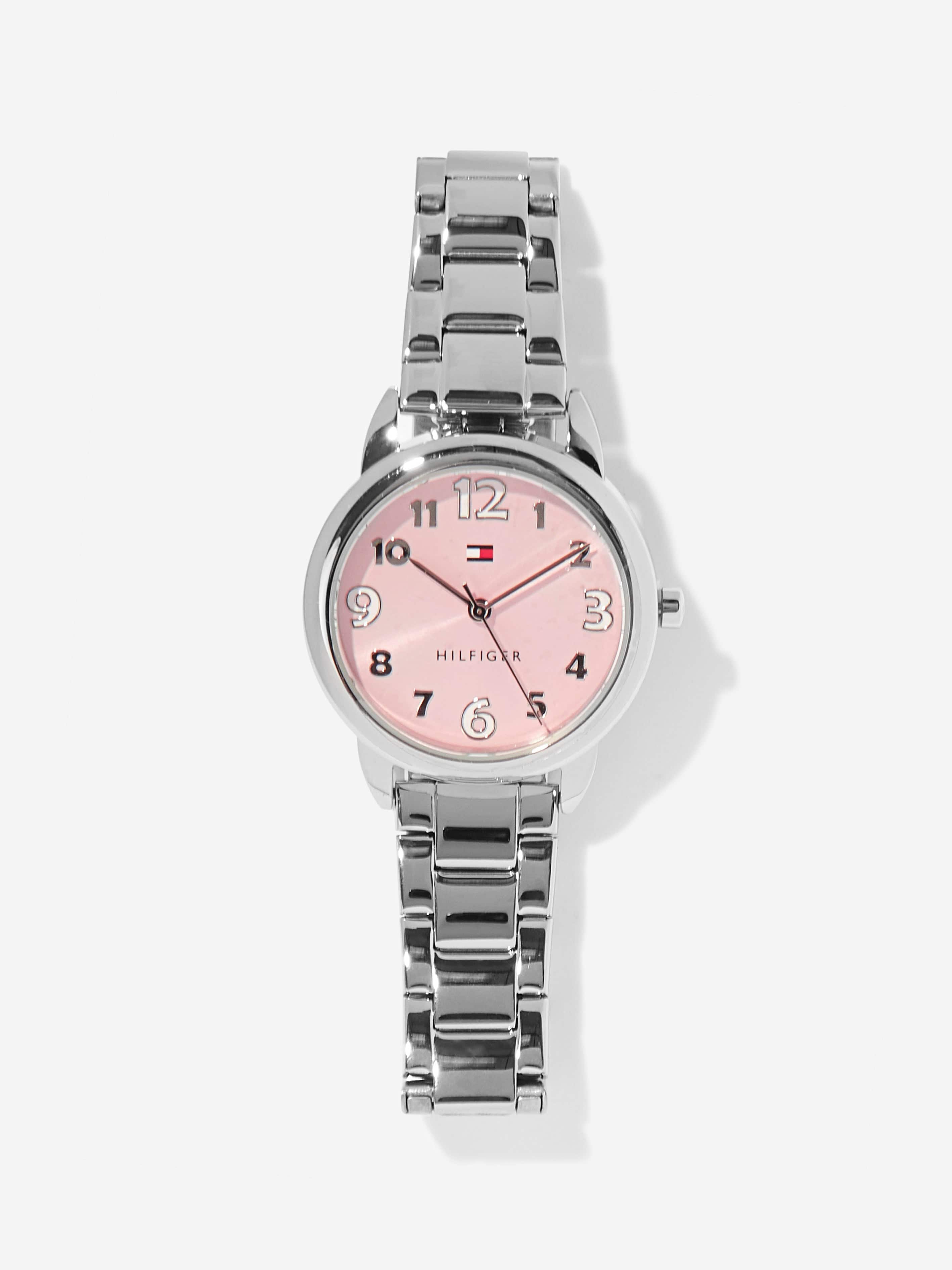 Tommy Hilfiger Girls Metal Strap Watch in Silver (34mm)