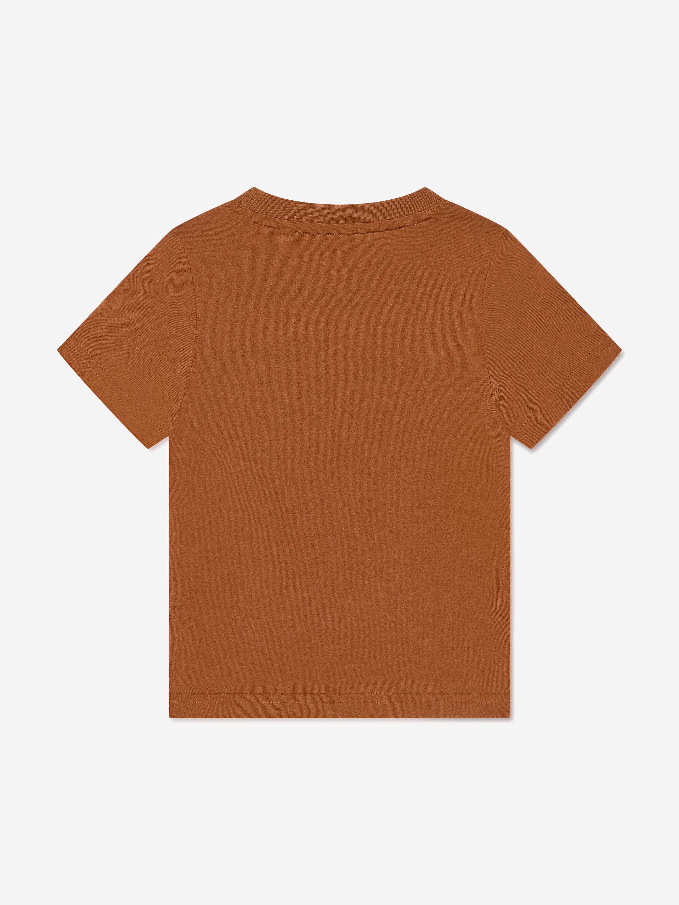 Timberland Boys Logo Print T-Shirt in Brown