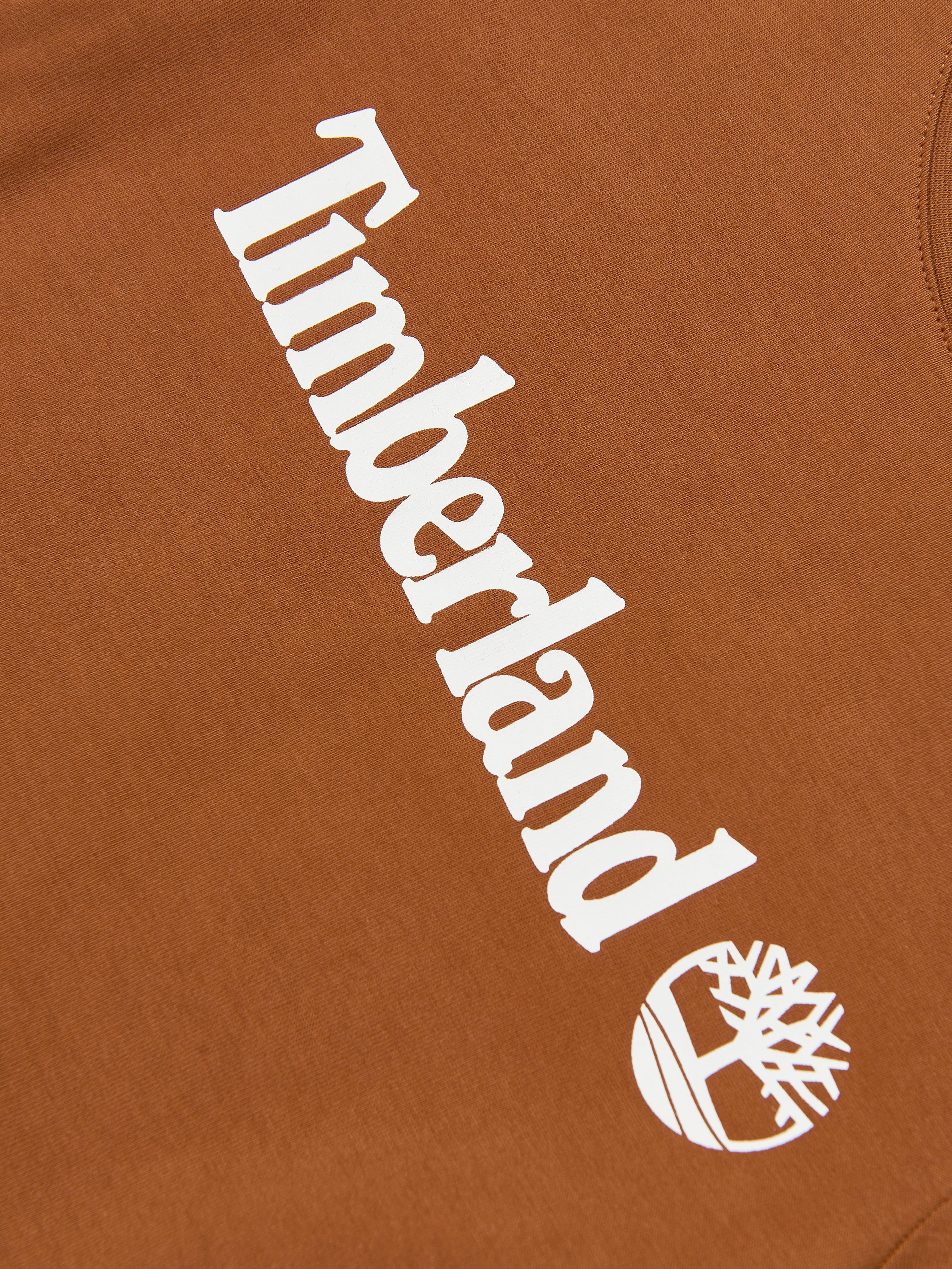 Timberland Boys Logo Print T-Shirt in Brown