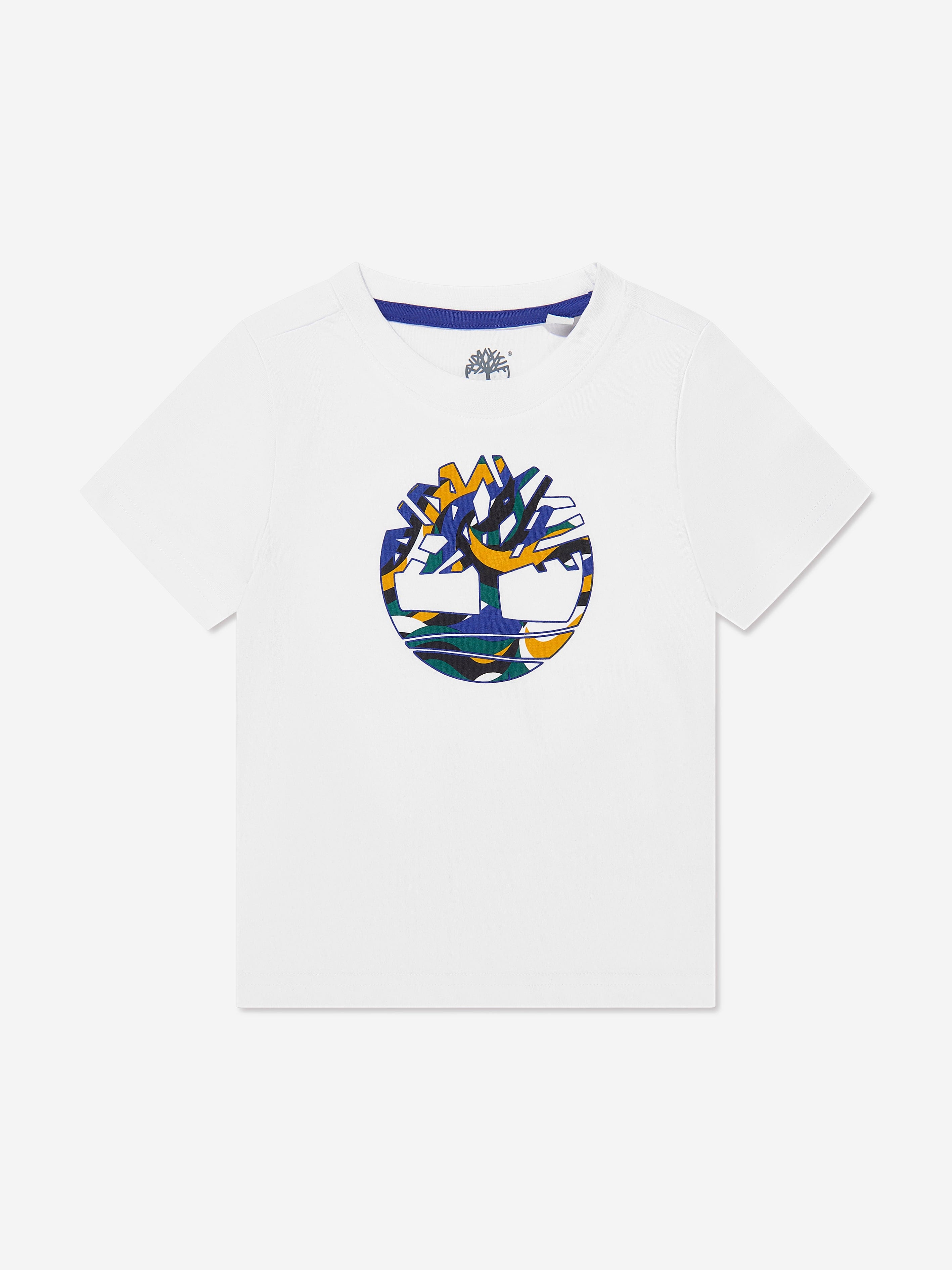 Timberland Boys Logo Print T-Shirt in White