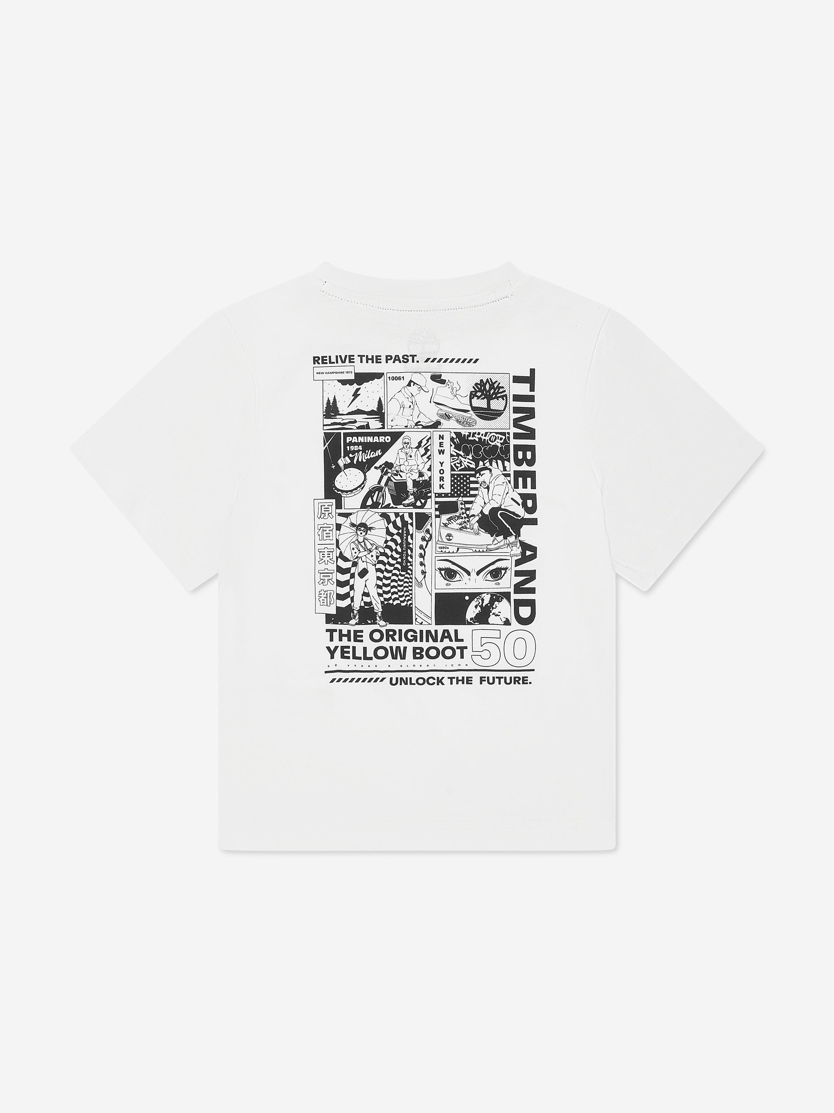 Timberland Boys Logo Print T-Shirt in White