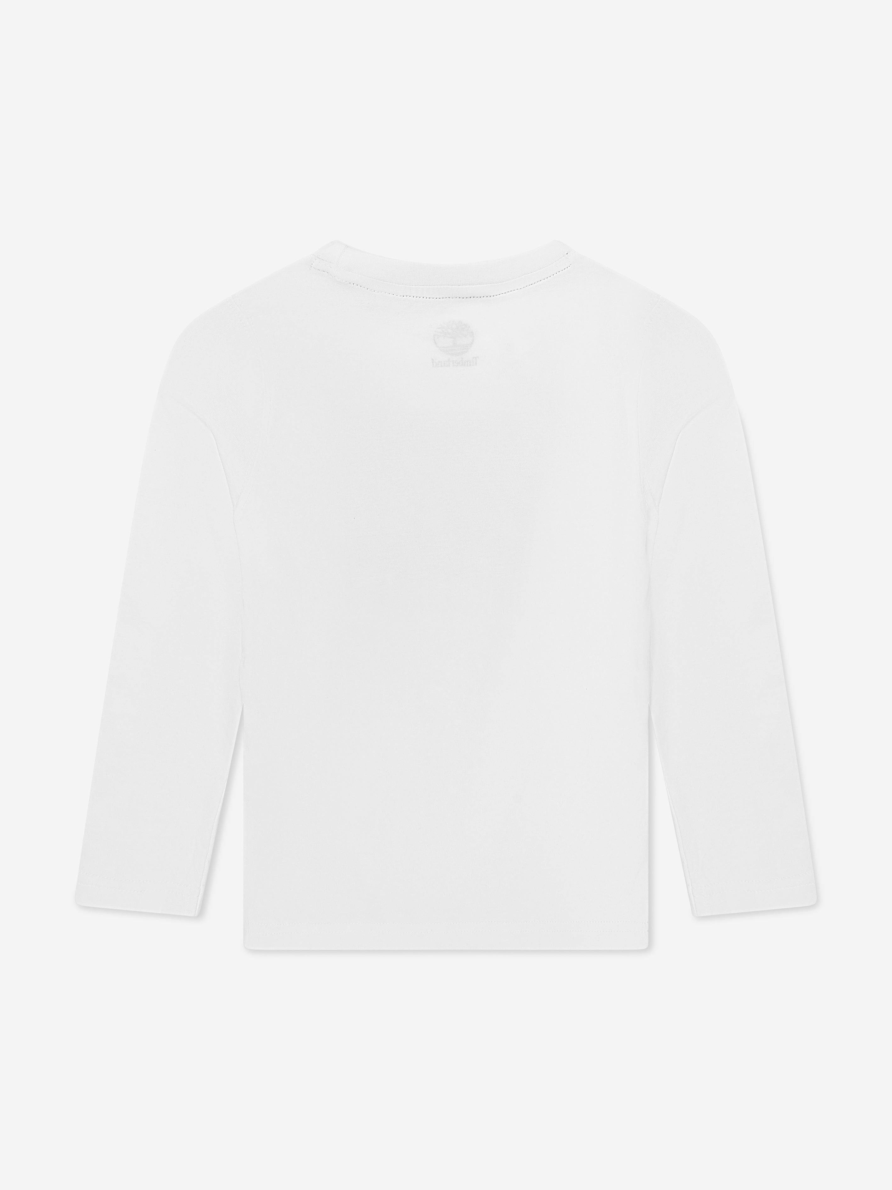 Timberland Boys Long Sleeve Logo T-Shirt in White