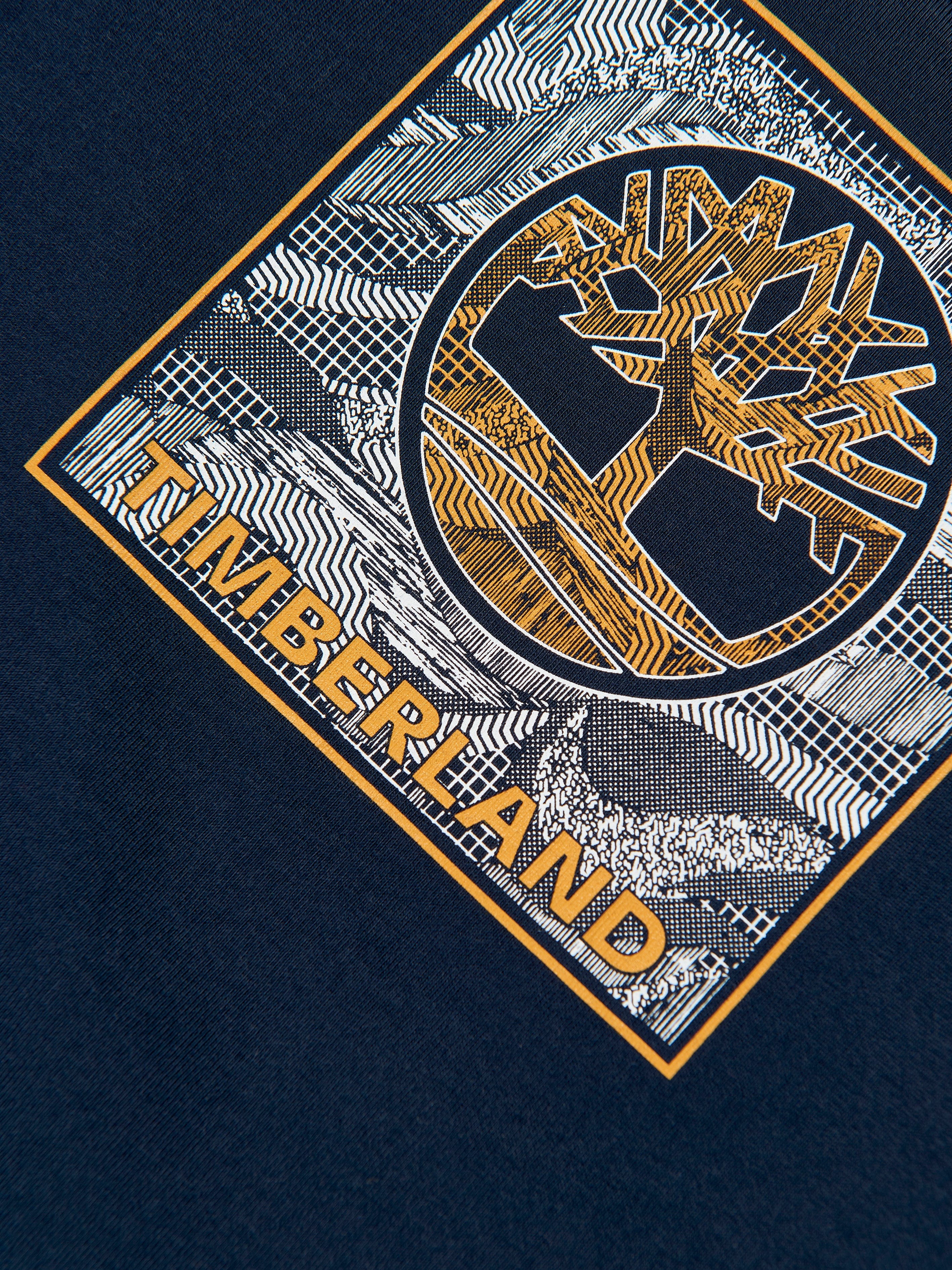 Timberland Boys Long Sleeve Logo T-Shirt in Navy