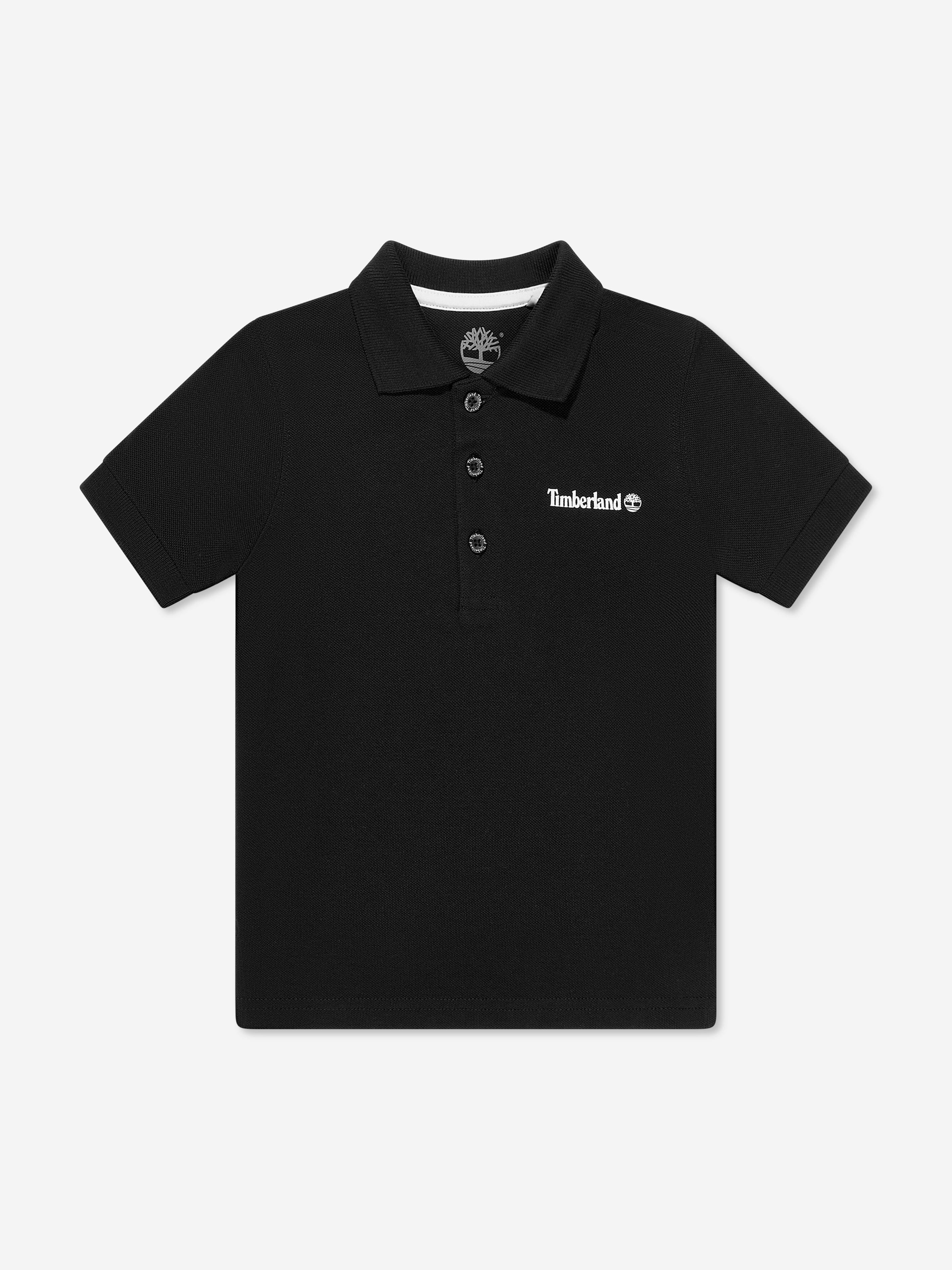 Timberland Boys Logo Polo Shirt in Black