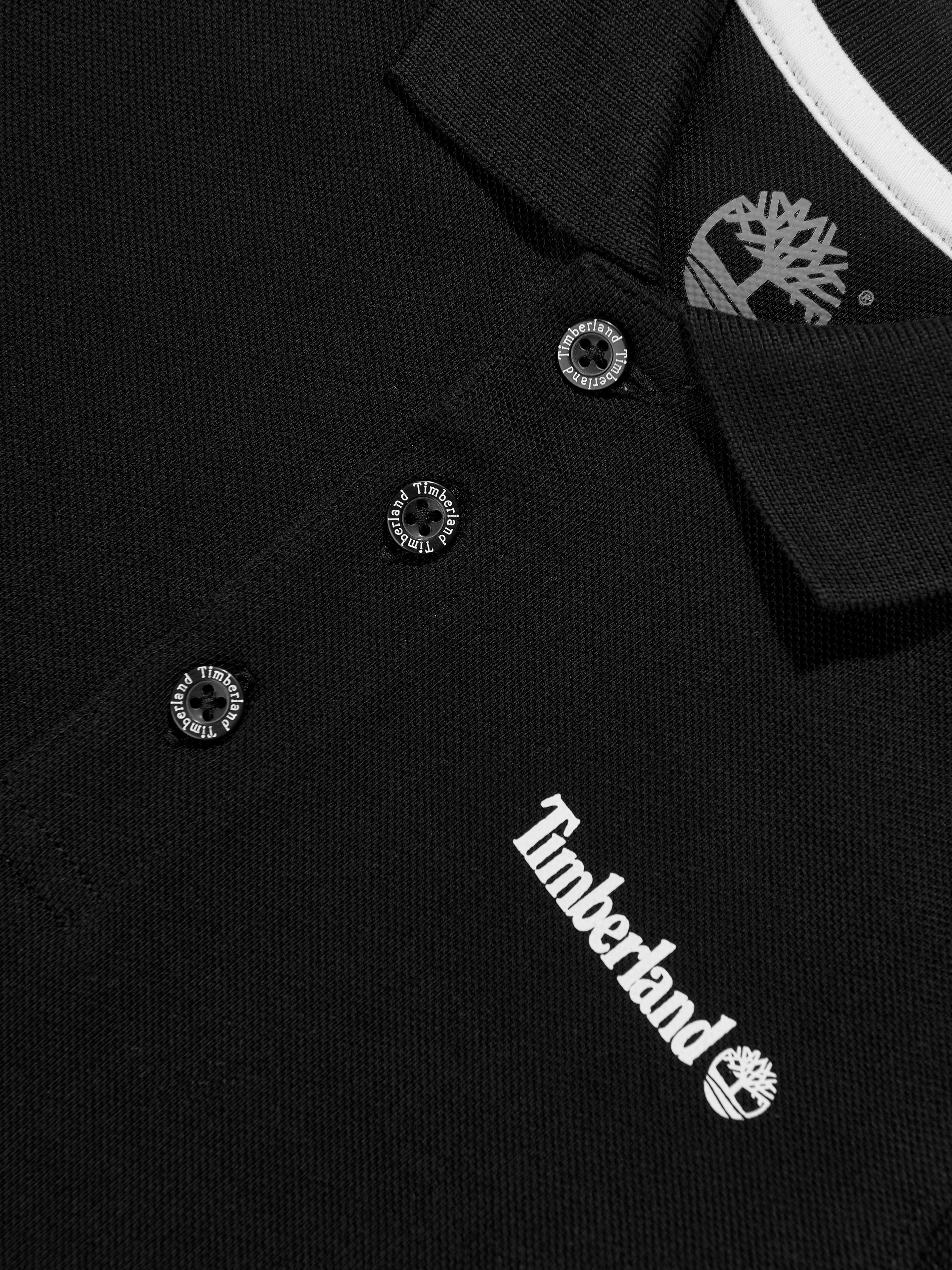 Timberland Boys Logo Polo Shirt in Black