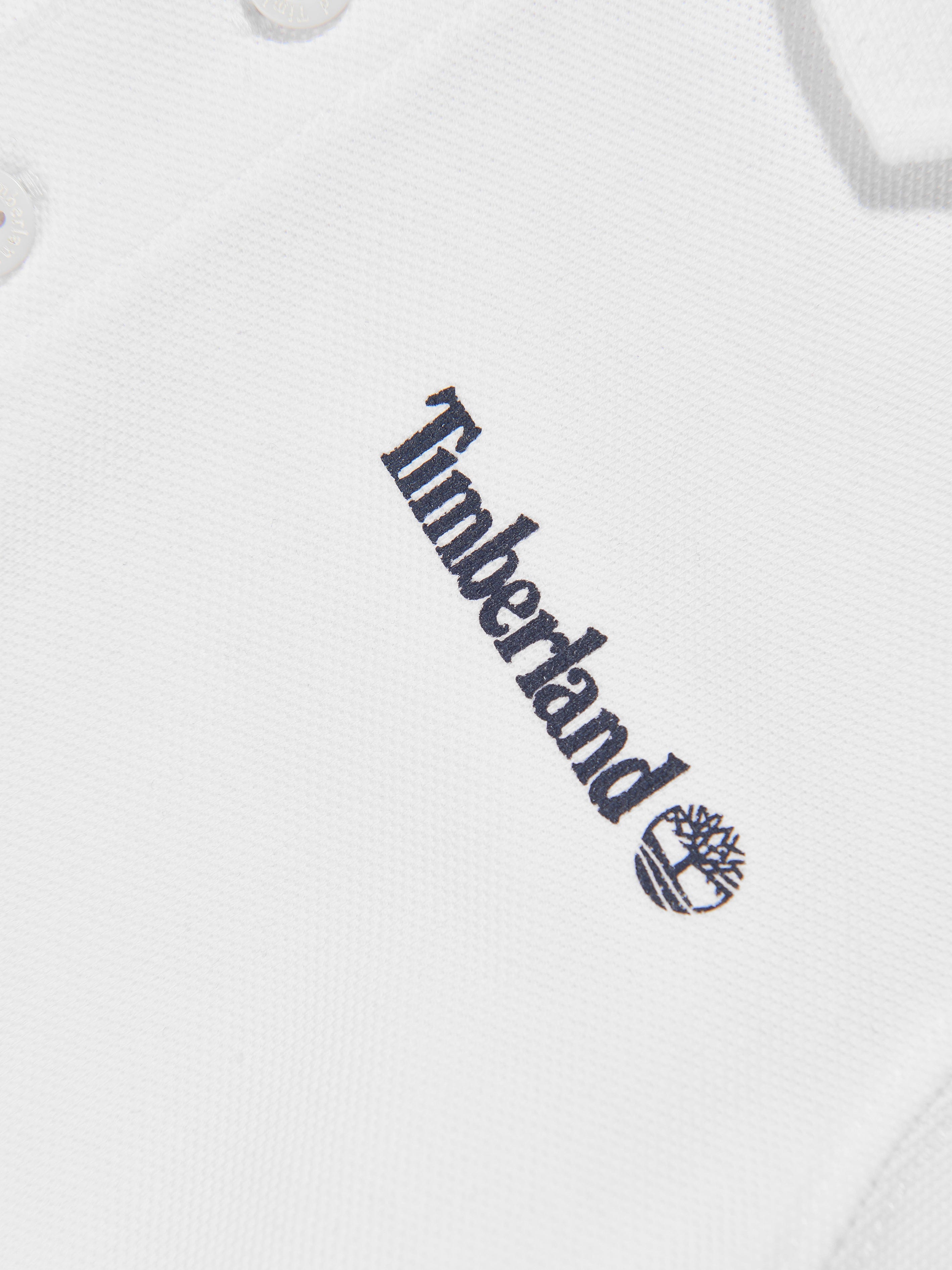 Timberland Boys Logo Polo Shirt in White