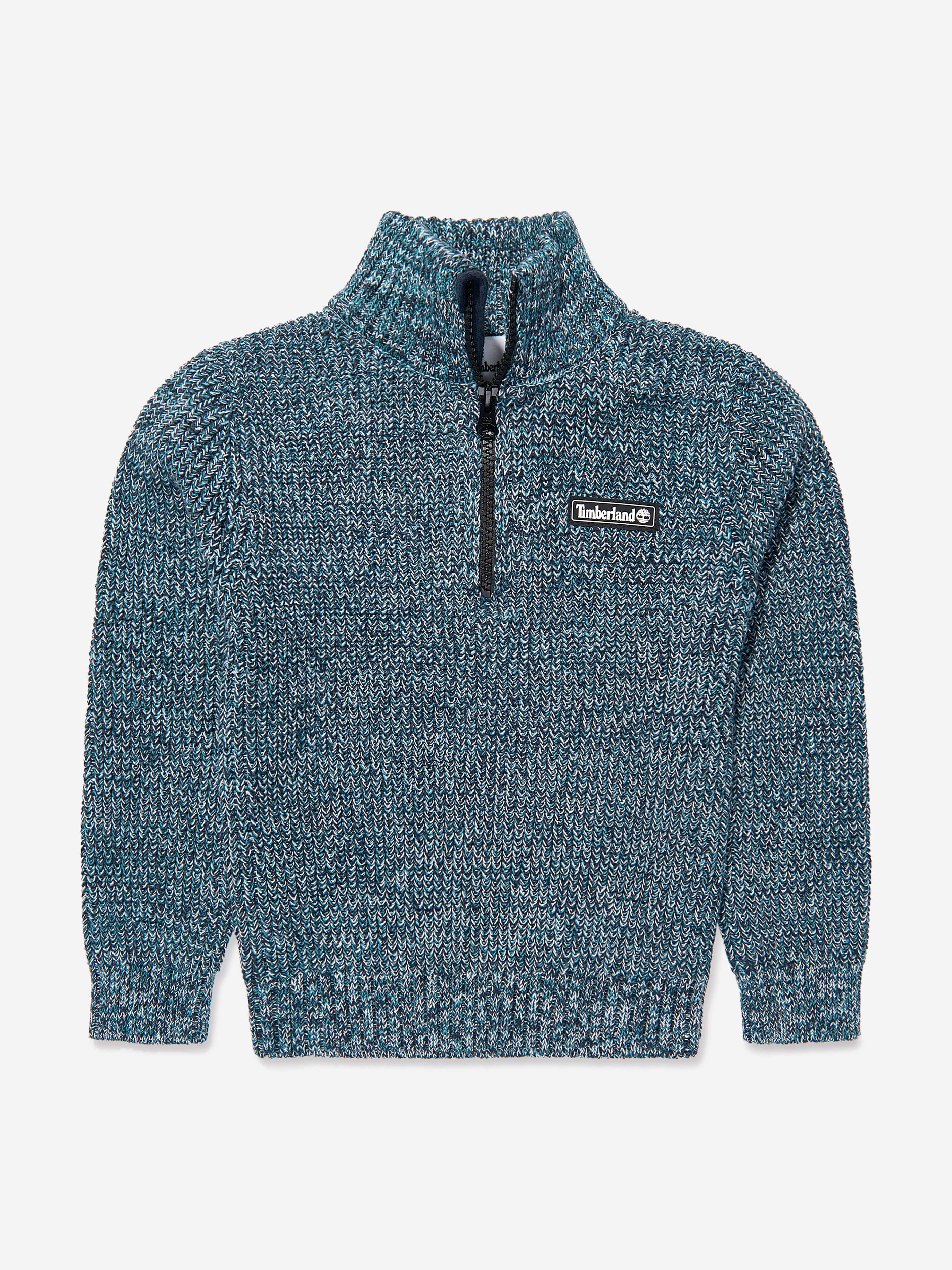 Timberland Boys Half Zip Jumper in Navy