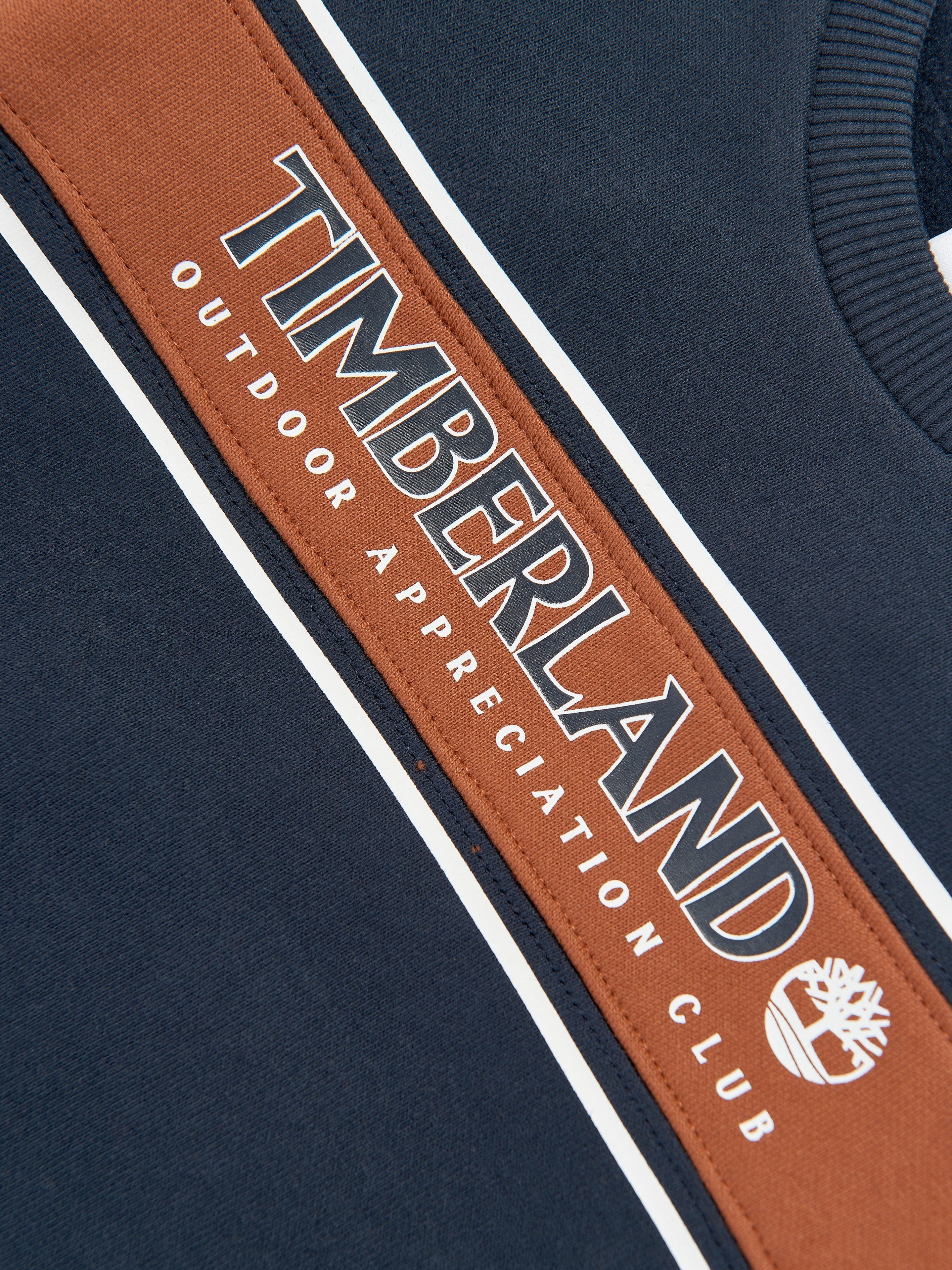 Timberland Boys Logo Print Sweatshirt in Navy