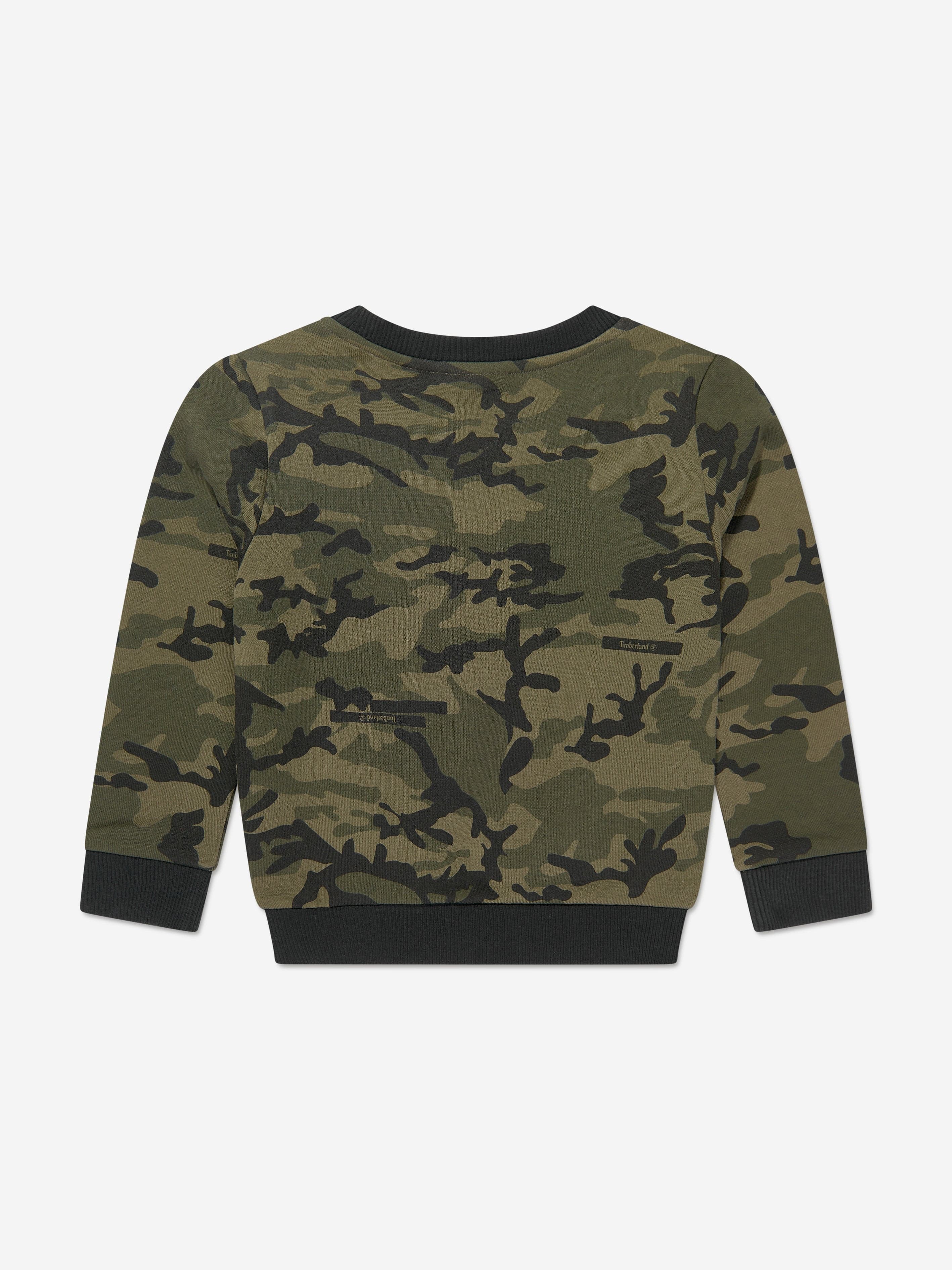 Timberland Boys Camouflage Sweatshirt in Green