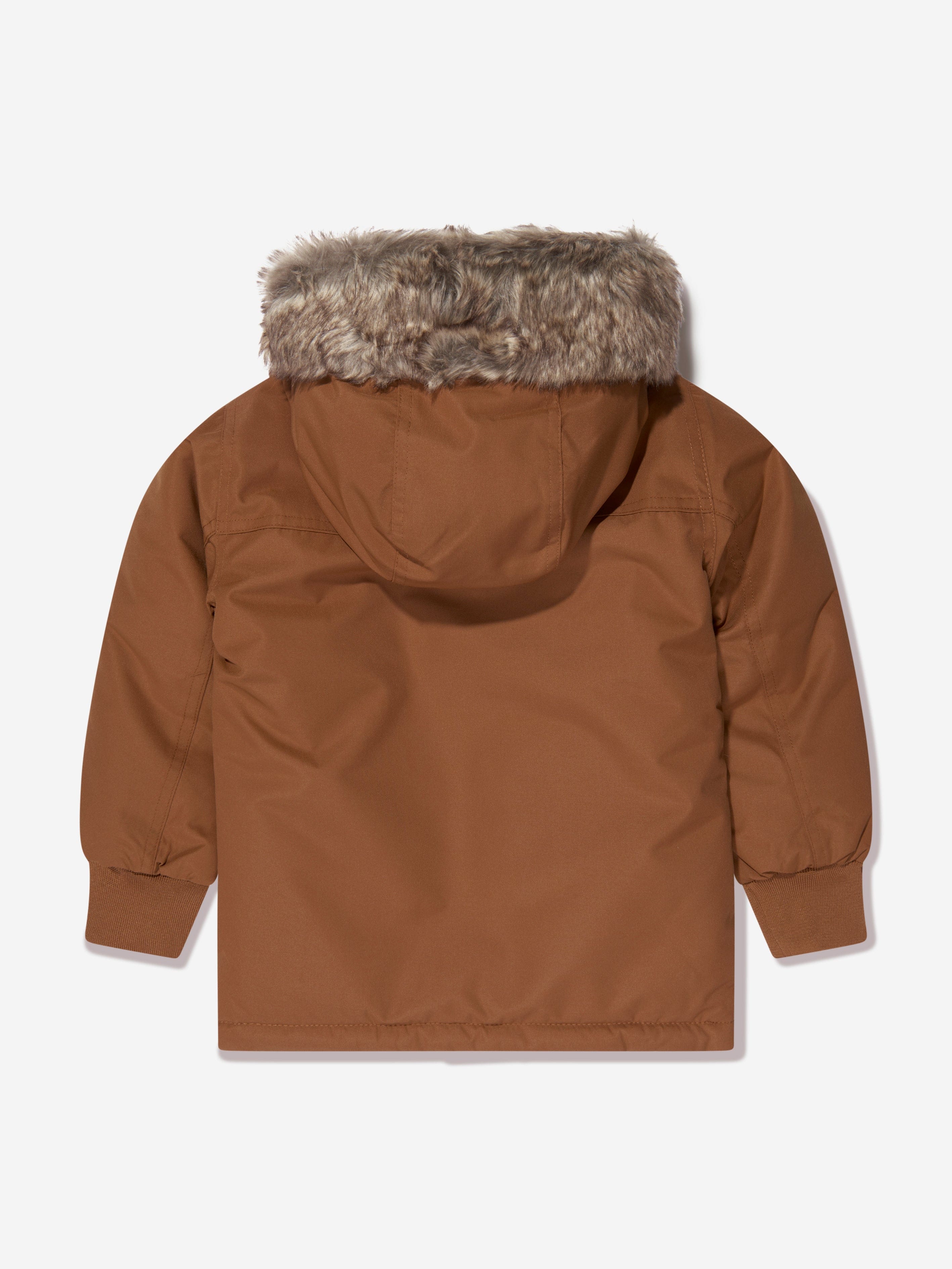 Timberland Boys Hooded Parka in Brown