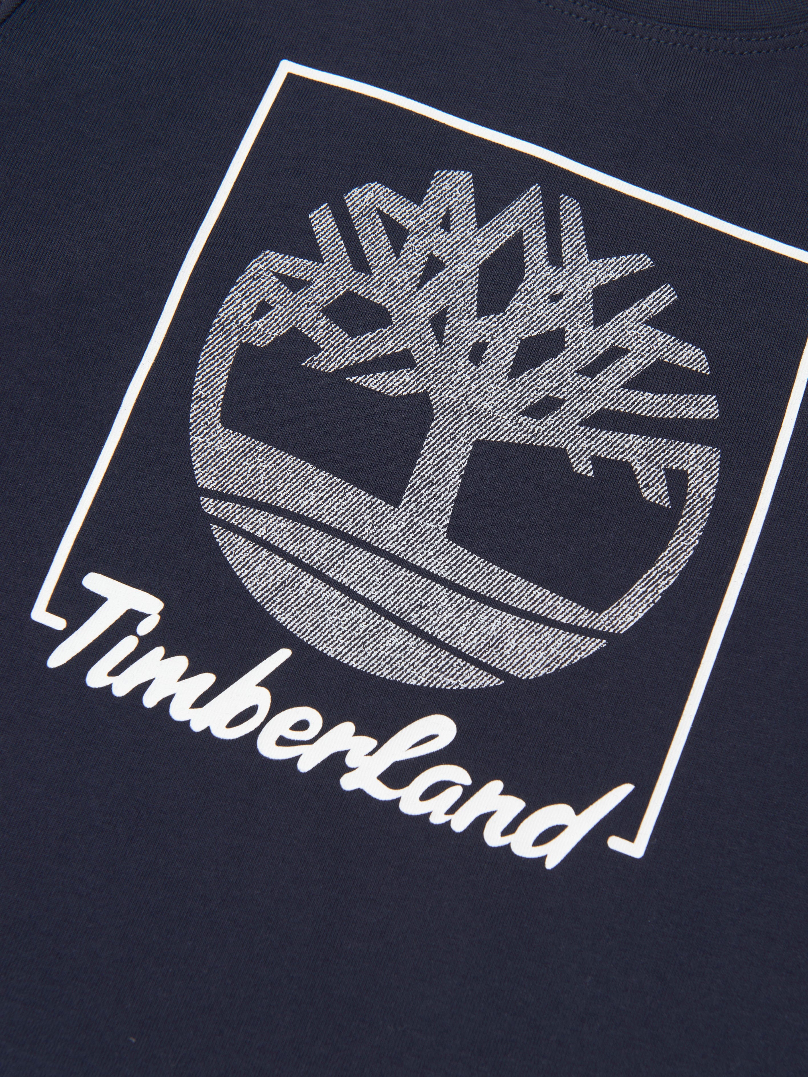 Timberland Baby Boys Long Sleeve Logo T-Shirt in Navy