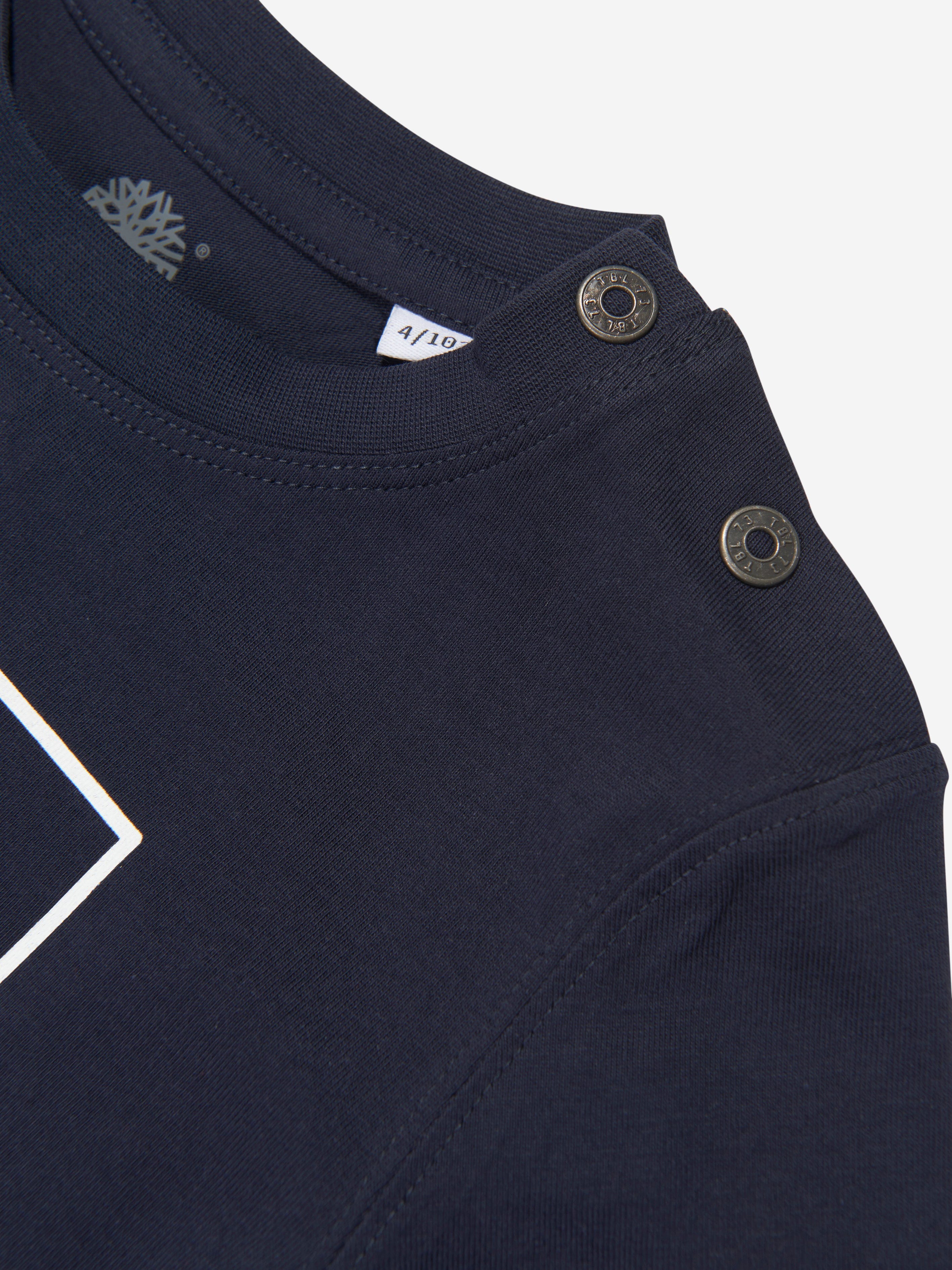 Timberland Baby Boys Long Sleeve Logo T-Shirt in Navy