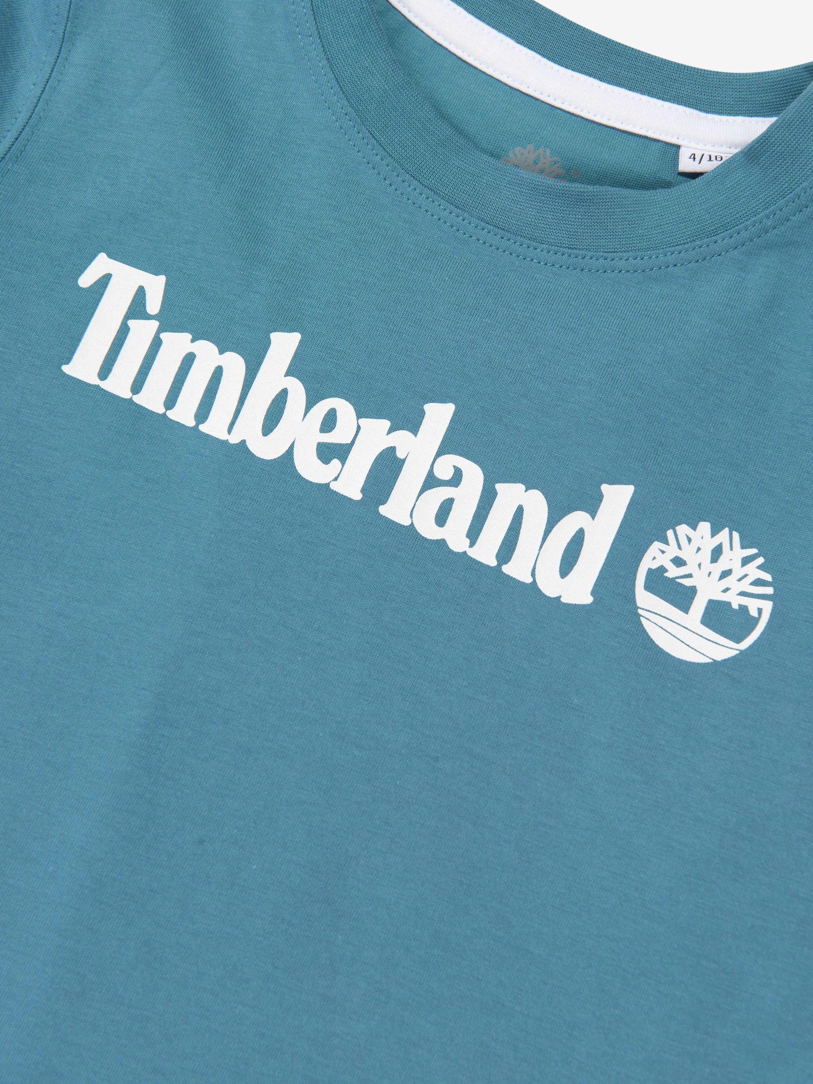 Timberland Baby Boys Long Sleeve Logo T-Shirt in Blue