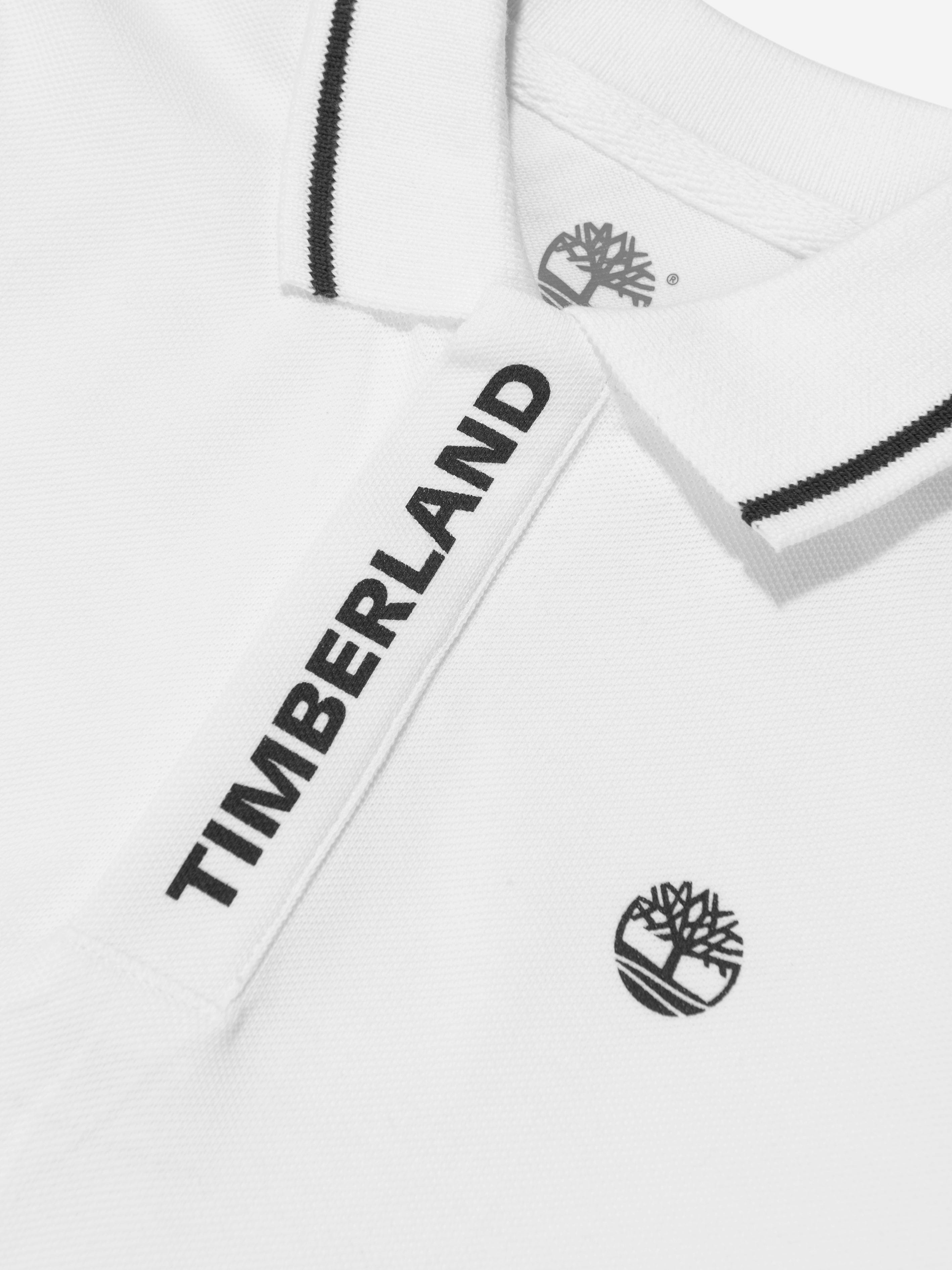 Timberland Baby Boys Long Sleeve Polo Shirt in White