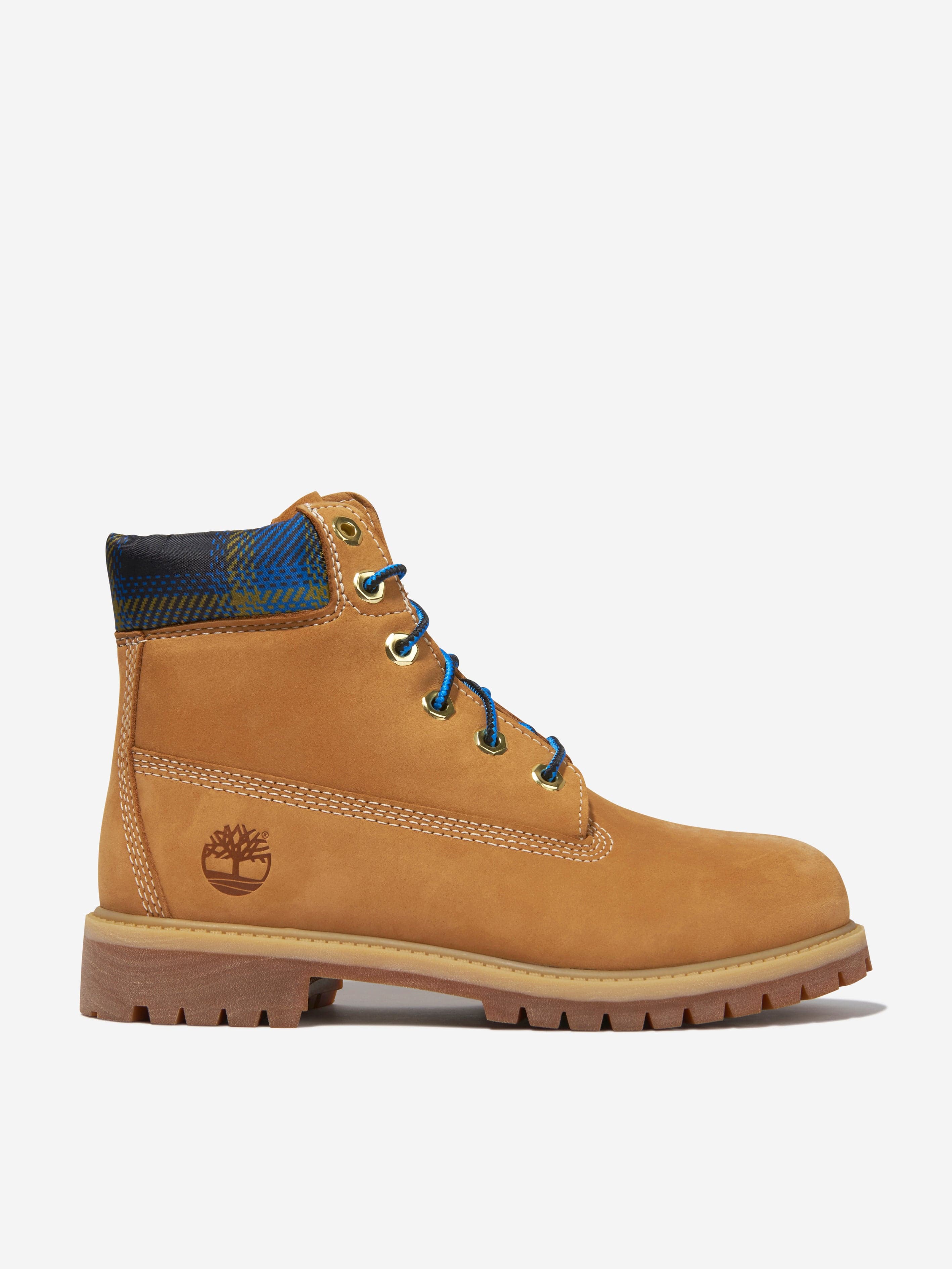 Timberland Kids Nubuck 6 Inch Premium Plaid Hack Boots