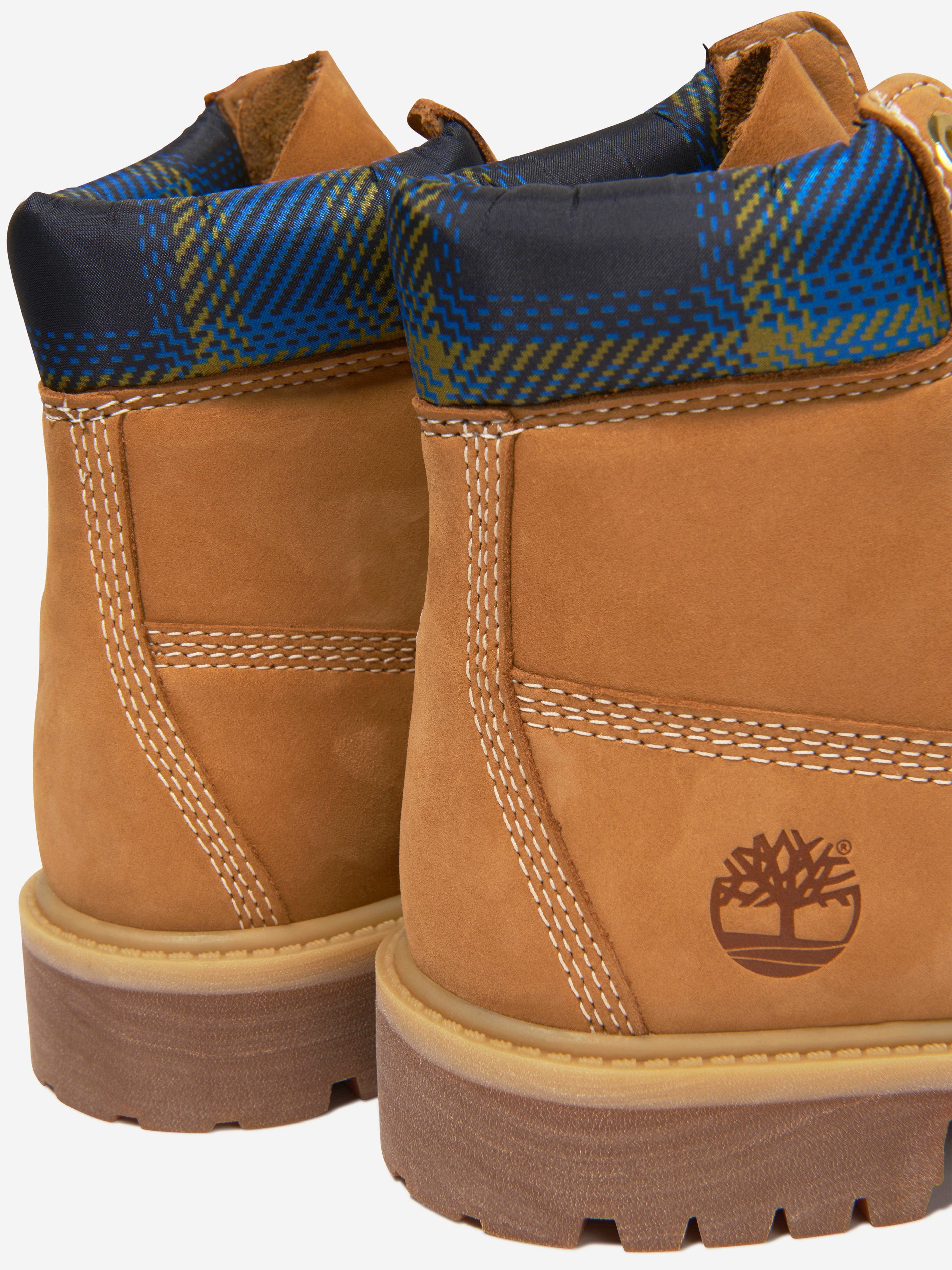 Timberland Kids Nubuck 6 Inch Premium Plaid Hack Boots