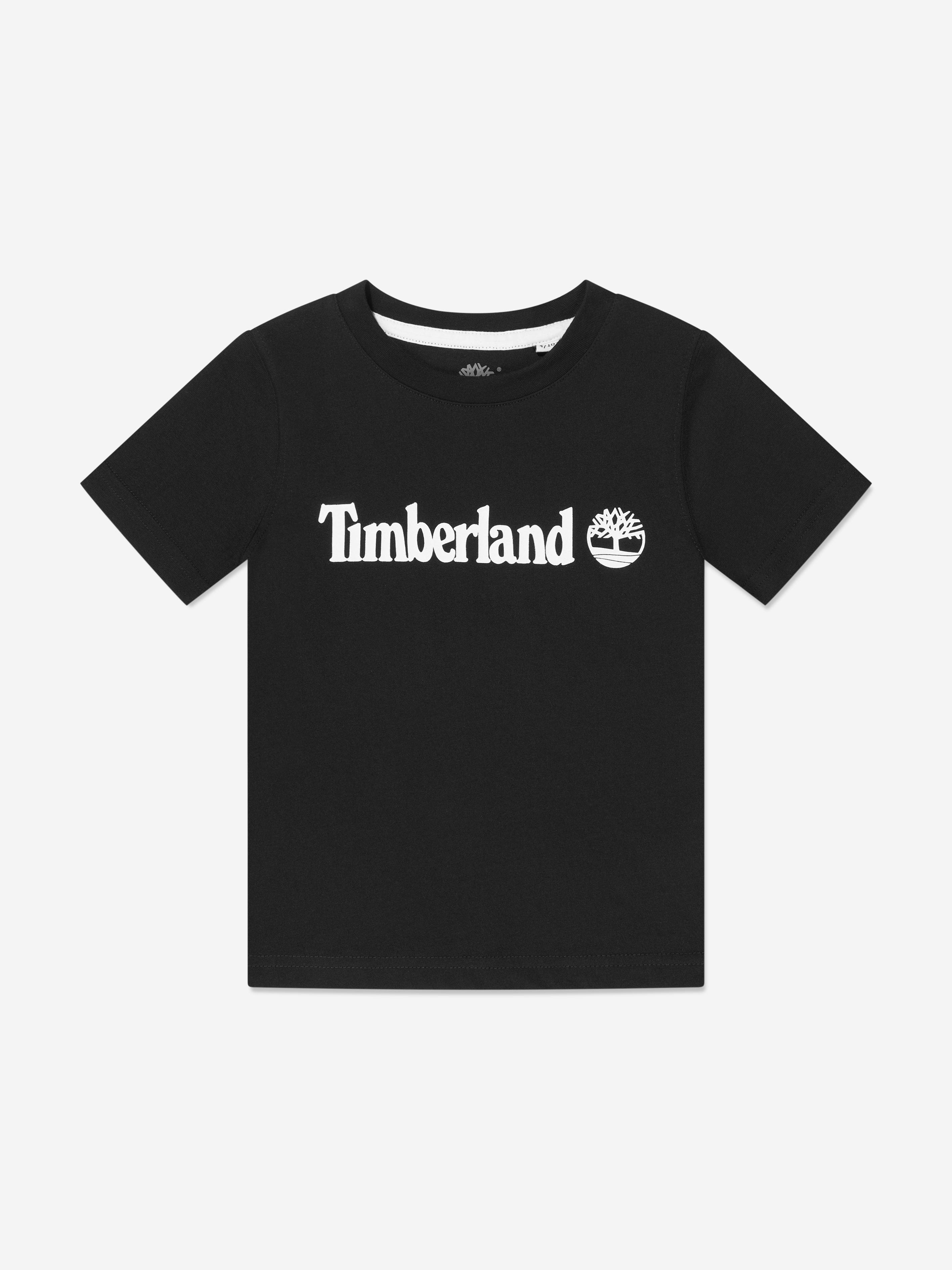 Timberland Boys Organic Cotton Logo T-Shirt in Black