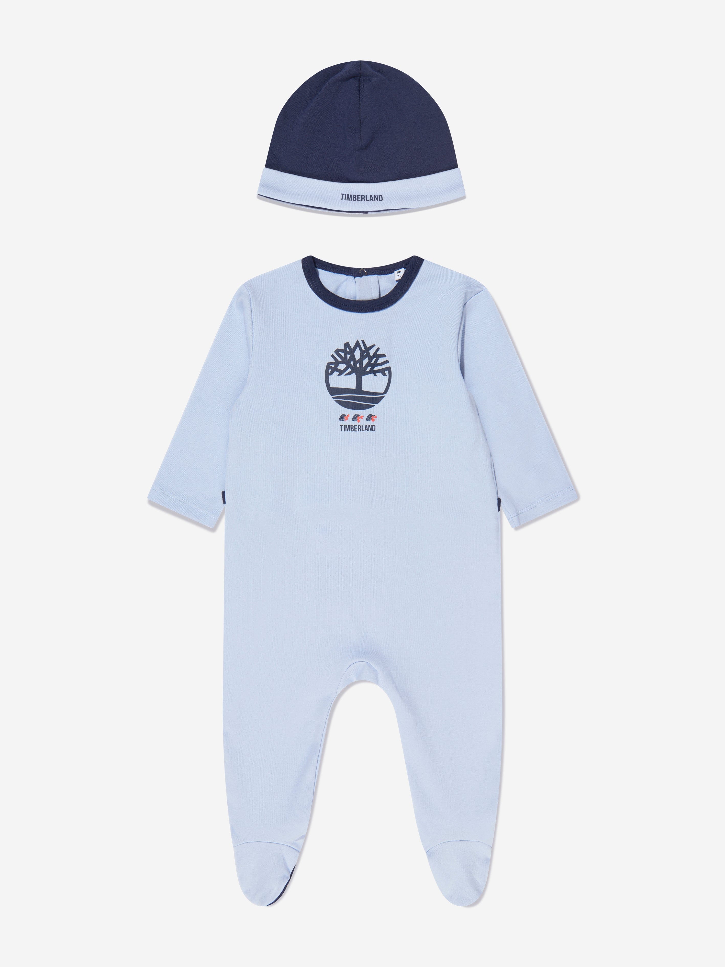 Timberland Baby Boys Babygrow And Hat Set in Blue