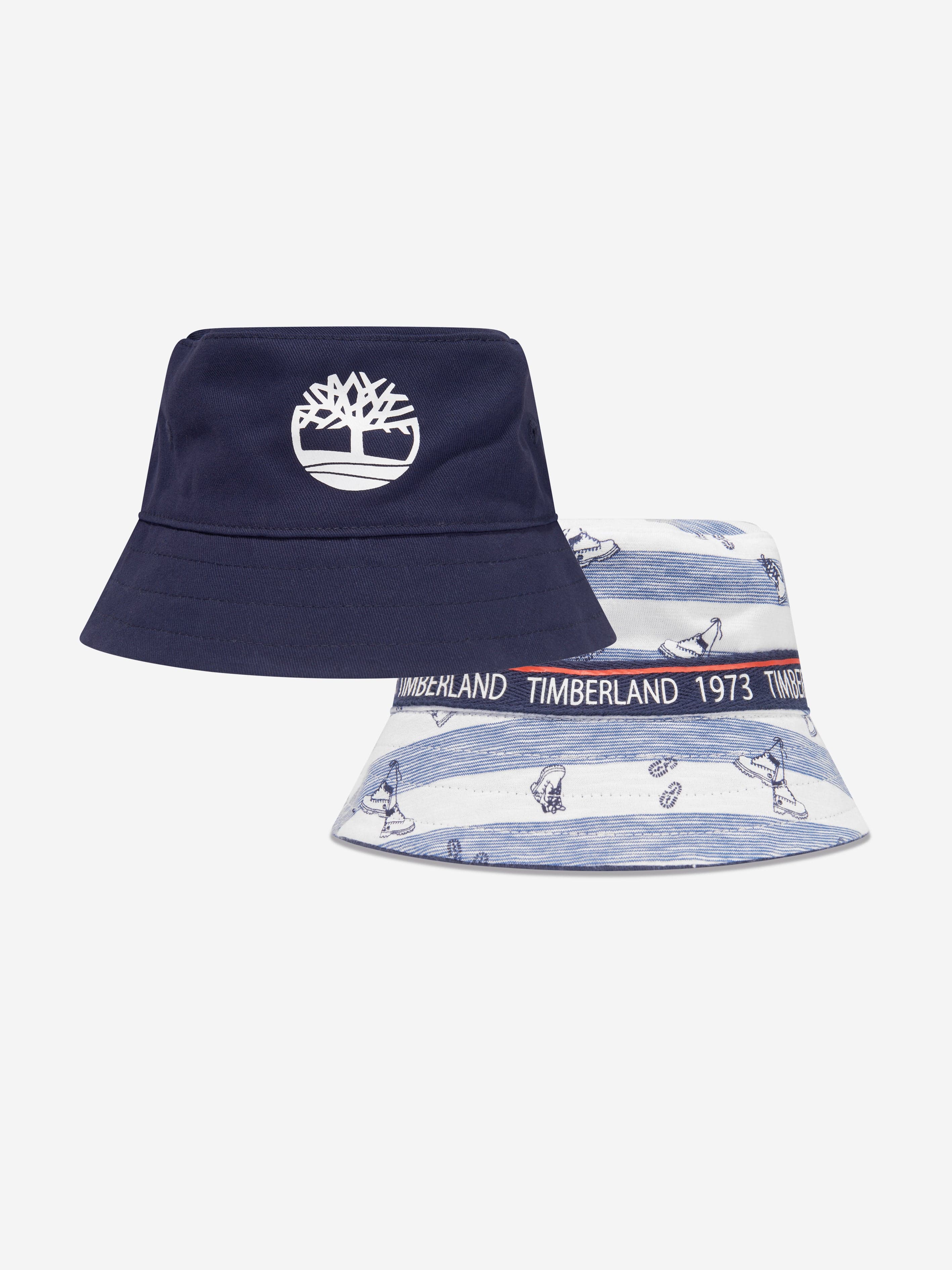 Timberland Baby Boys Reversible Bucket Hat in Navy