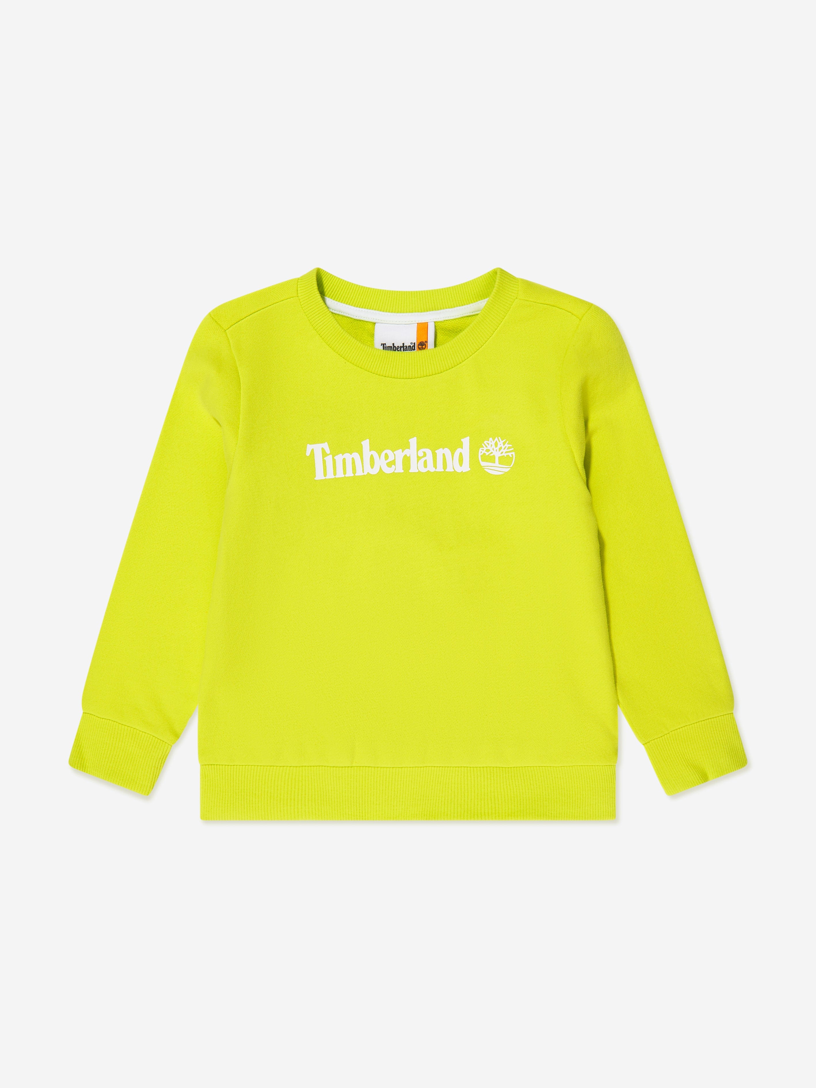 Timberland Boys Organic Cotton Sweatshirt in Lime