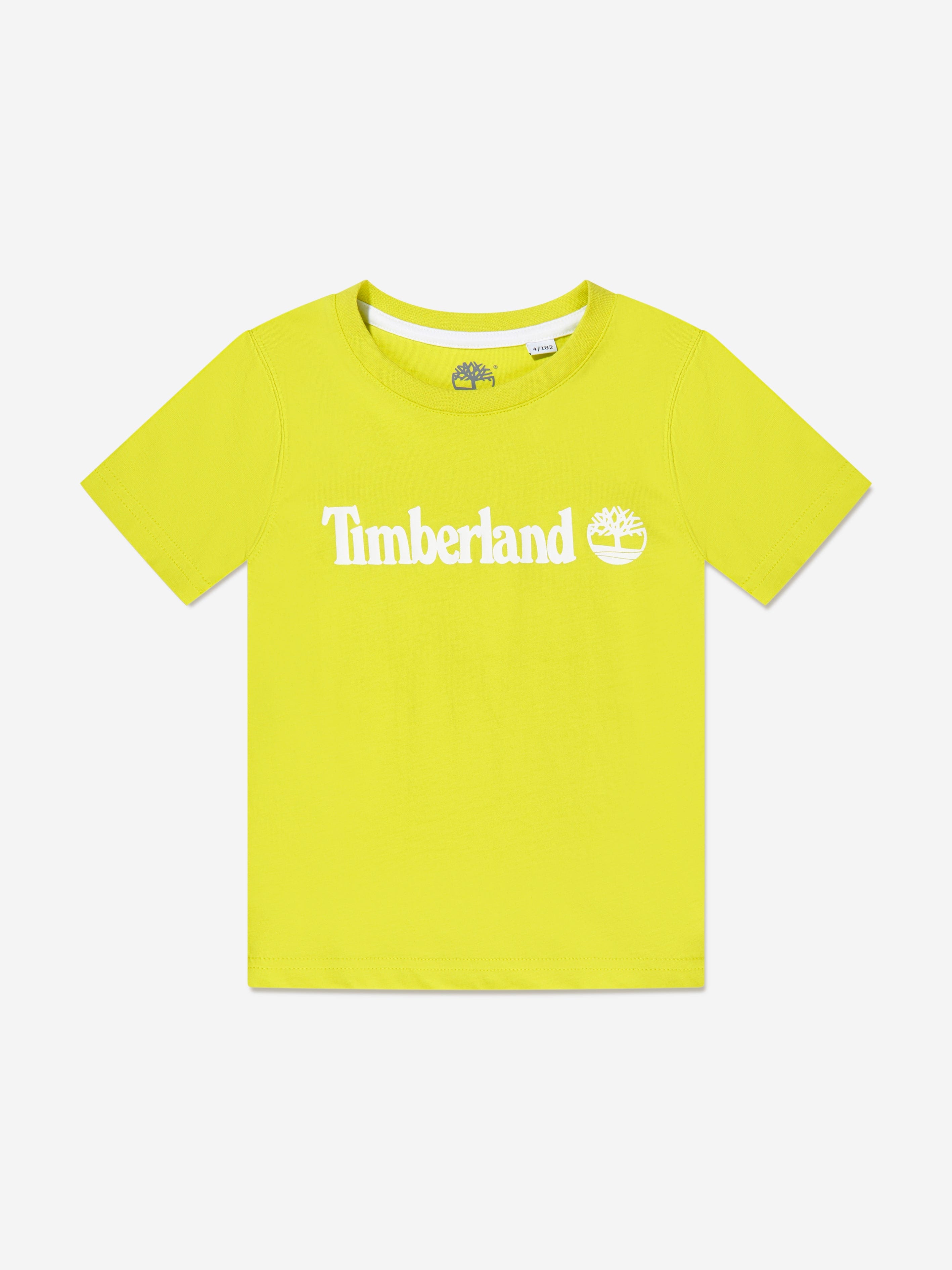 Timberland Boys Organic Cotton Logo T-Shirt in Lime