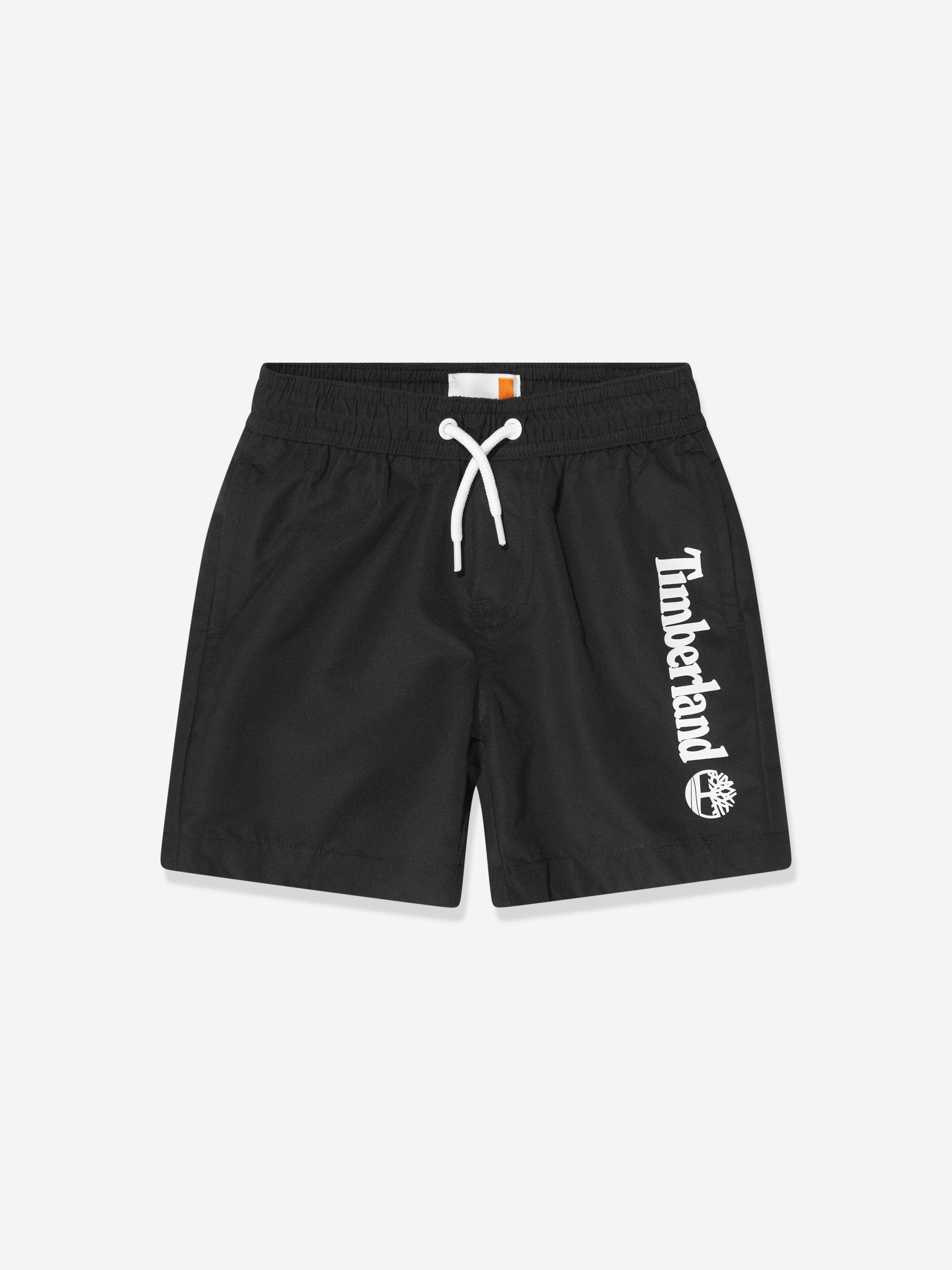 Timberland Boys Logo Swim Shorts in Black